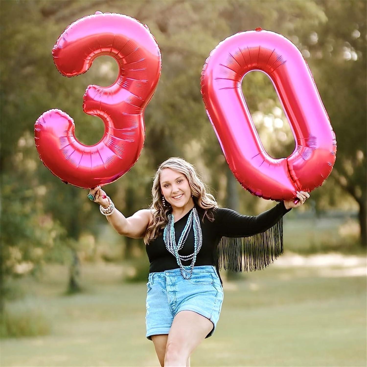 Globo de Número 0 Rosa Fucsia 101,6 cm para Fiestas