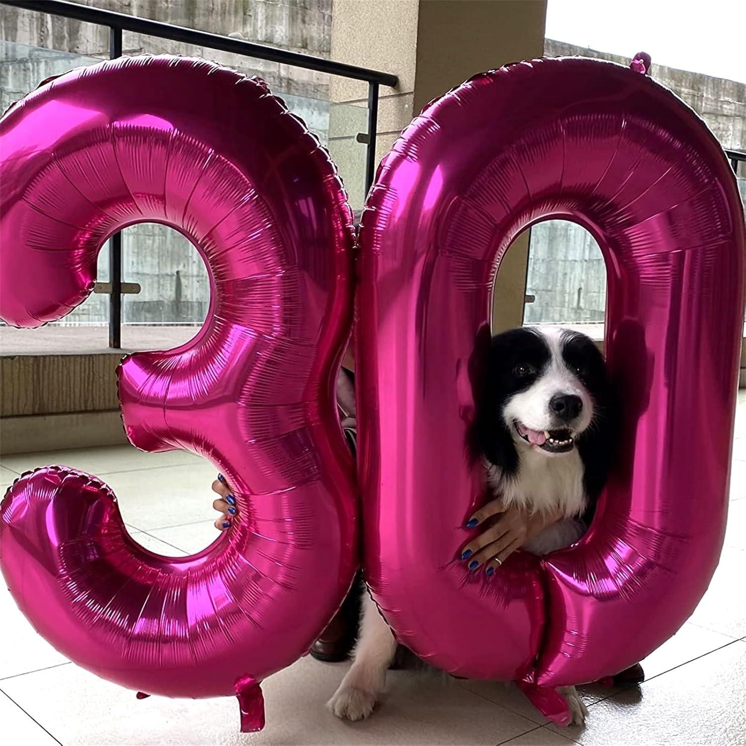 Globo de Número 0 Rosa Fucsia 101,6 cm para Fiestas