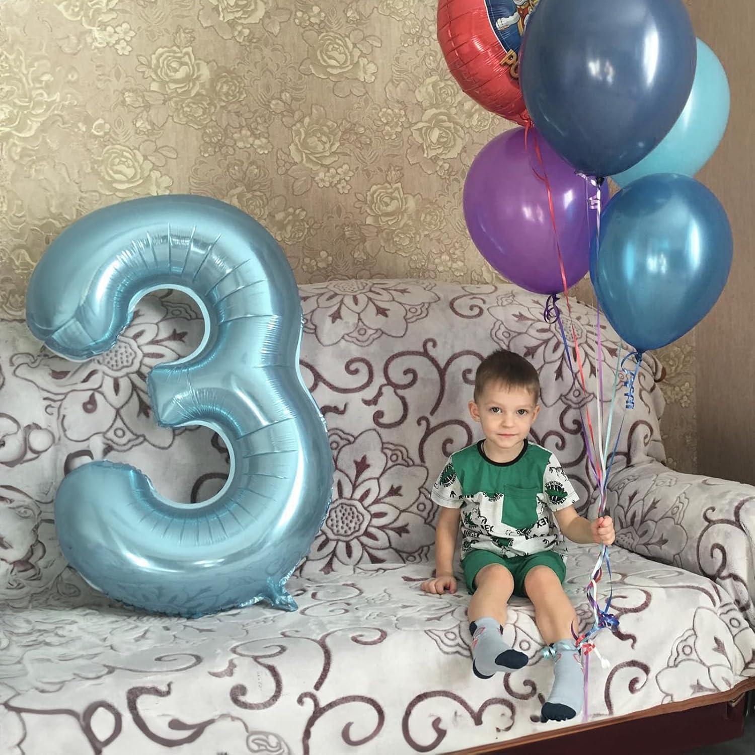 Globo Número 0 Azul Pastel 101,6 cm para Fiestas