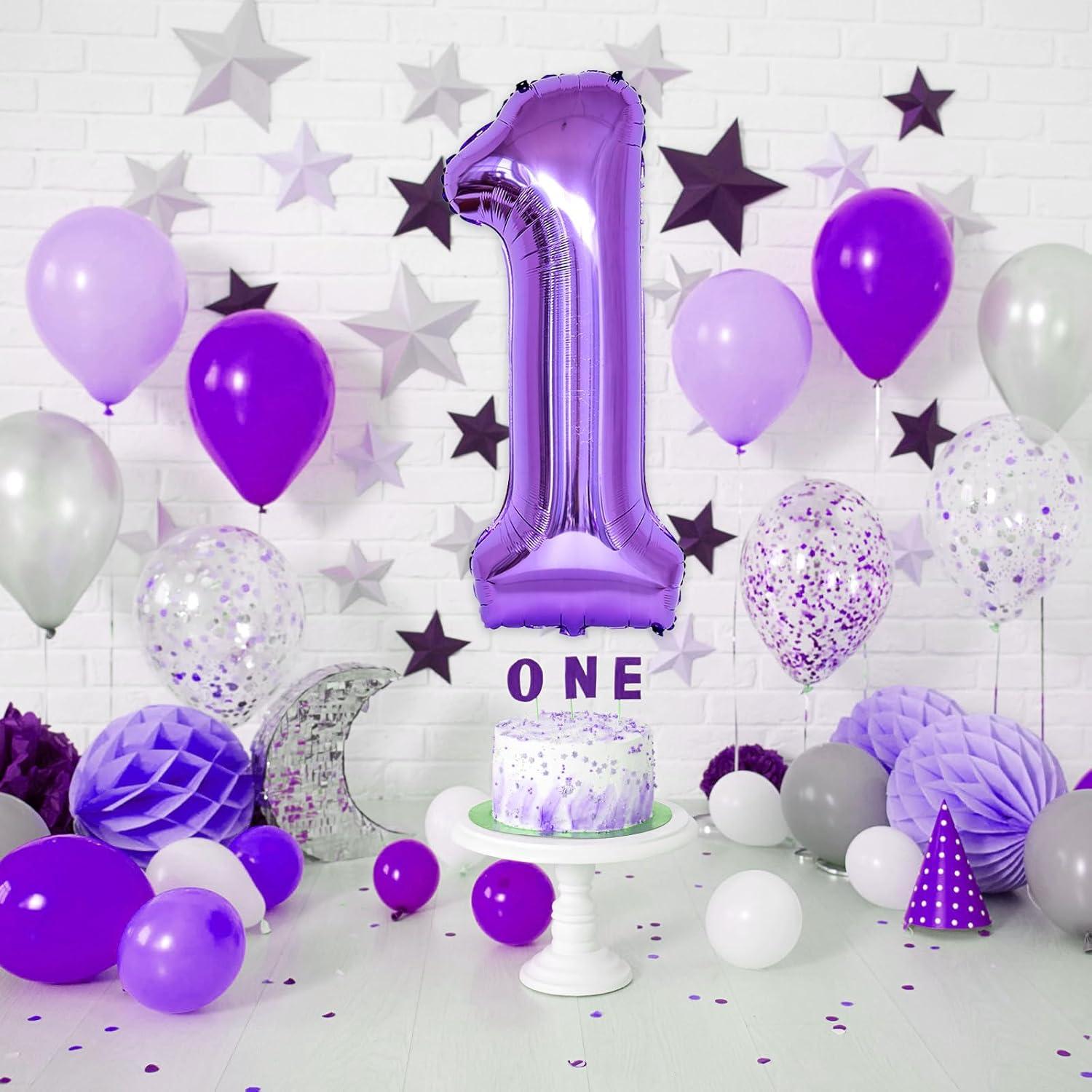 Globo Número 1 Púrpura 101,6 cm para Cumpleaños