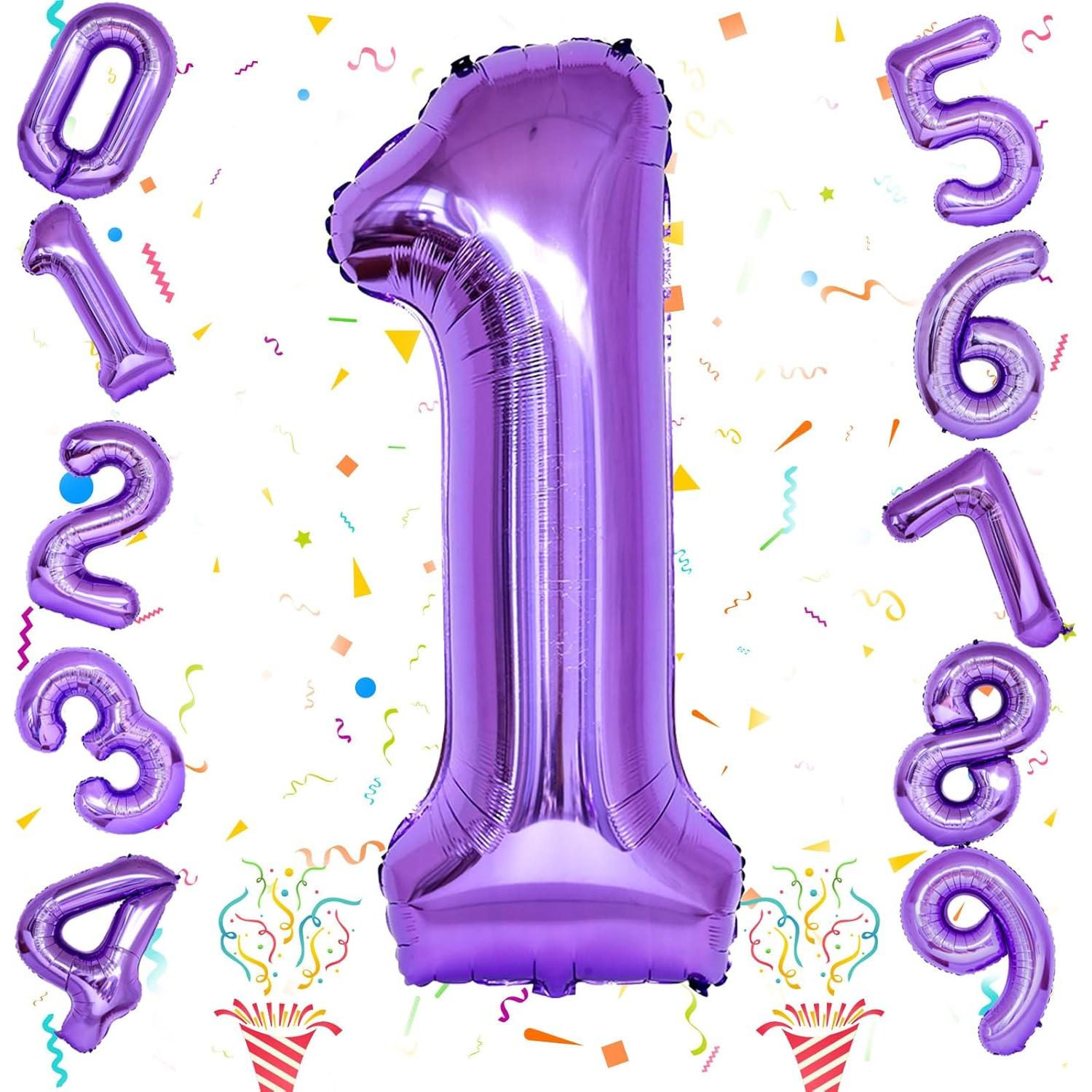 Globo Número 1 Púrpura 101,6 cm para Cumpleaños
