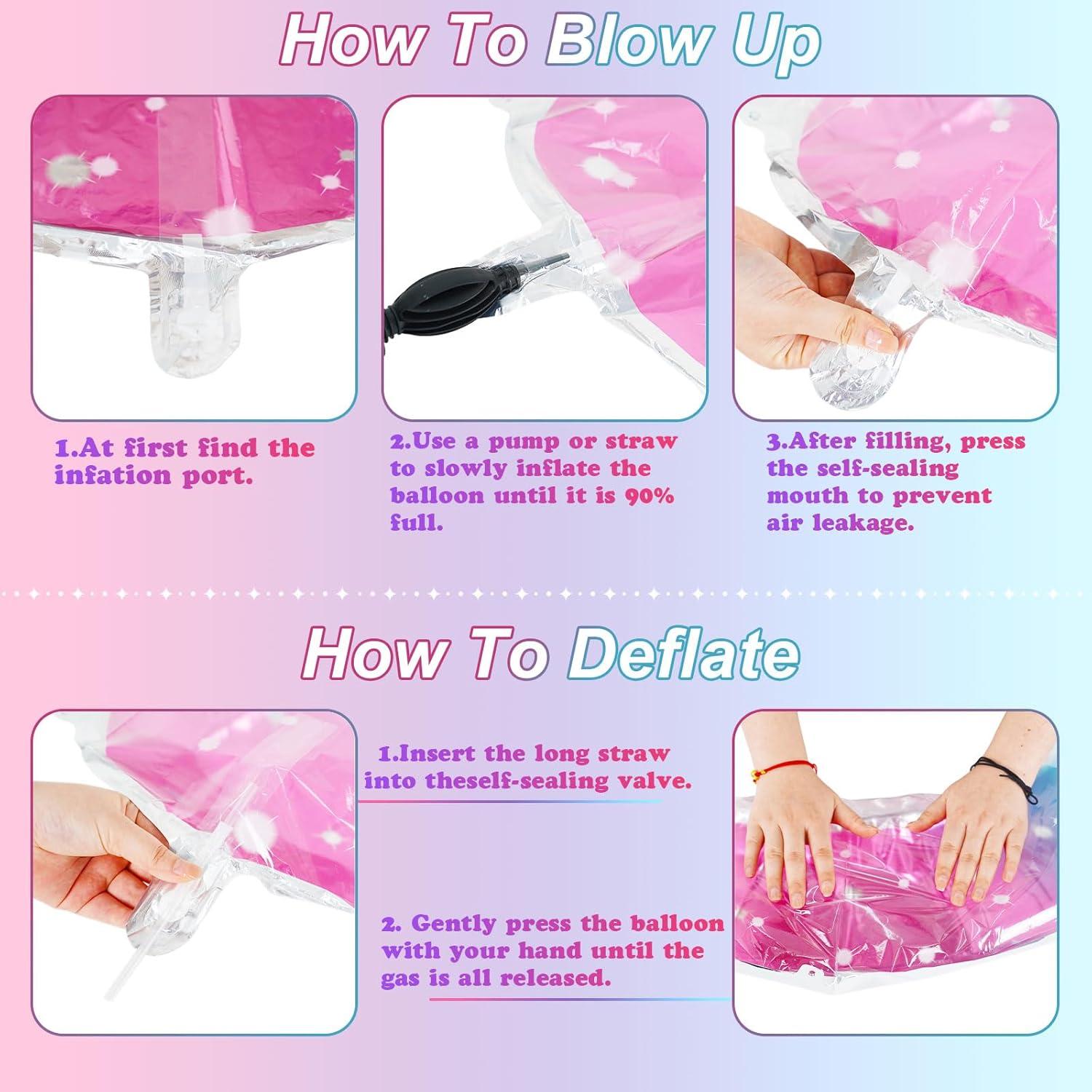 Globo Número 7 Sirena 40 cm Mylar Azul Rosa para Fiestas