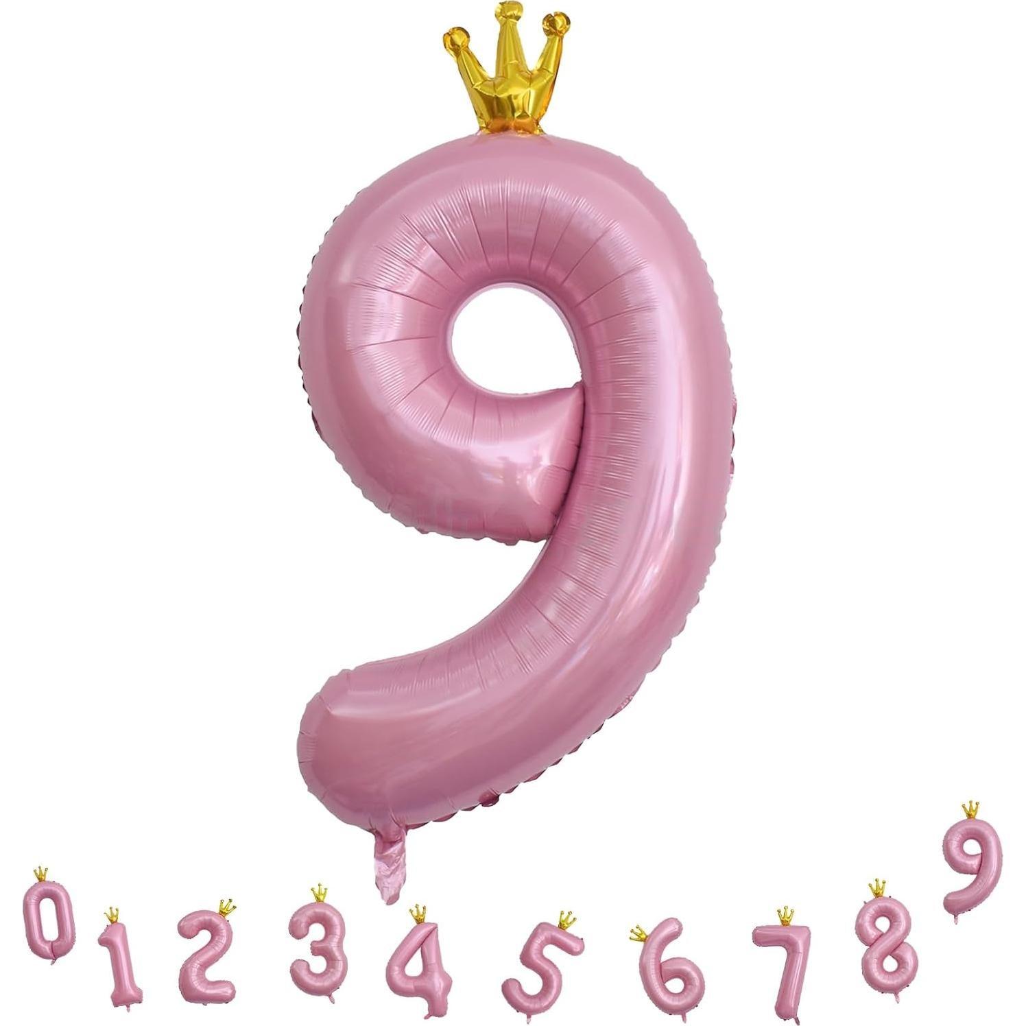Globo Gigante Número 9 Rosa 101,6 cm para Cumpleaños