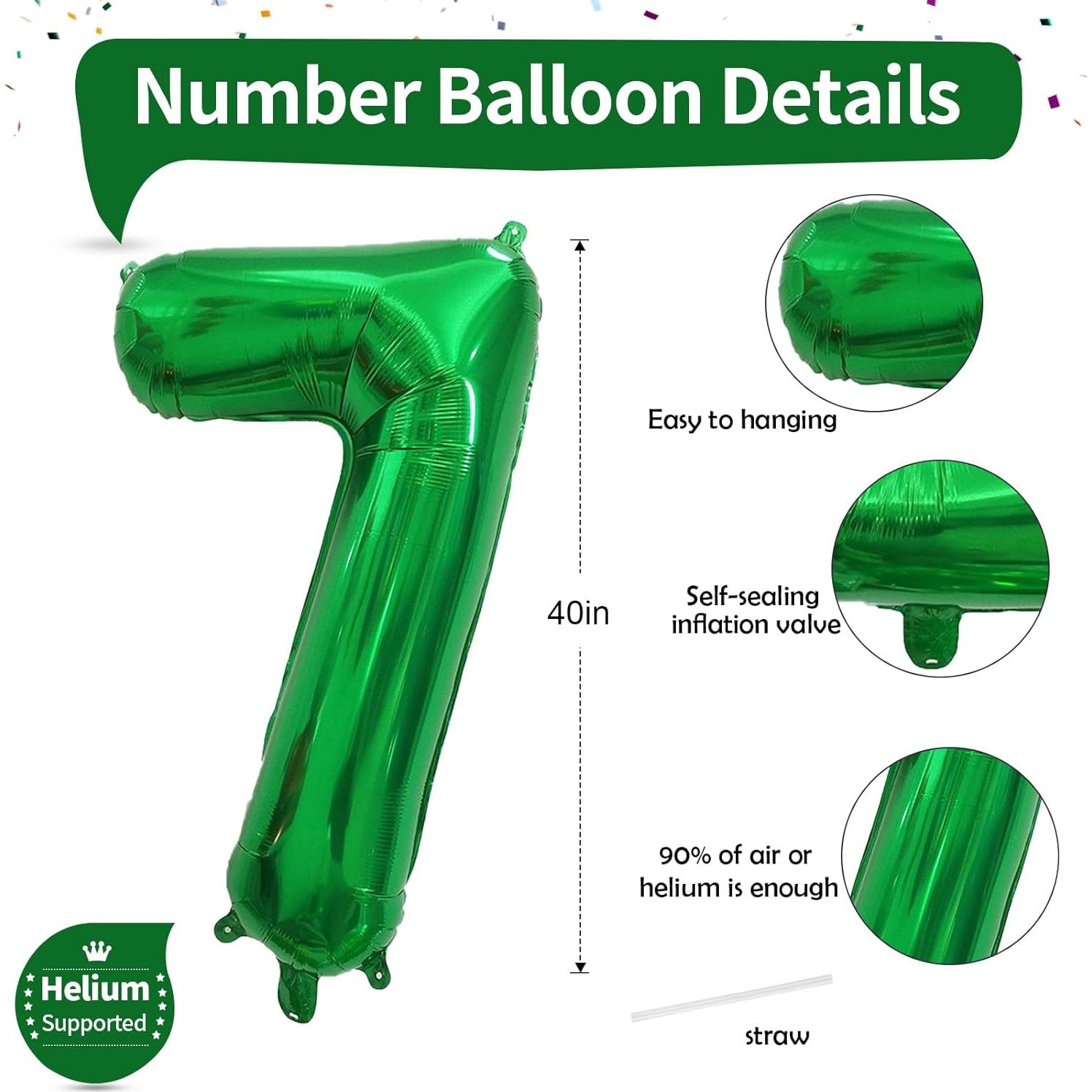 Globo Número 7 Verde Oscuro 101,6 cm para Fiestas