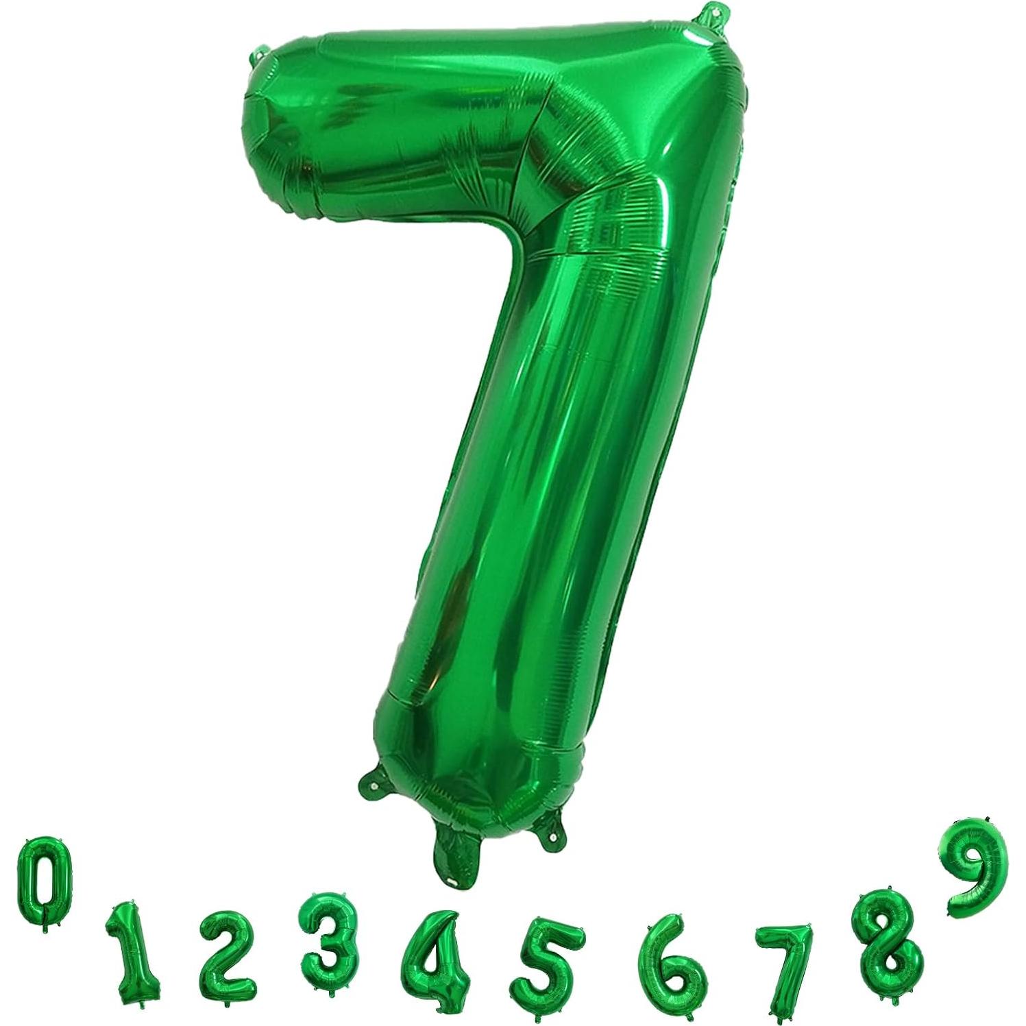 Globo Número 7 Verde Oscuro 101,6 cm para Fiestas