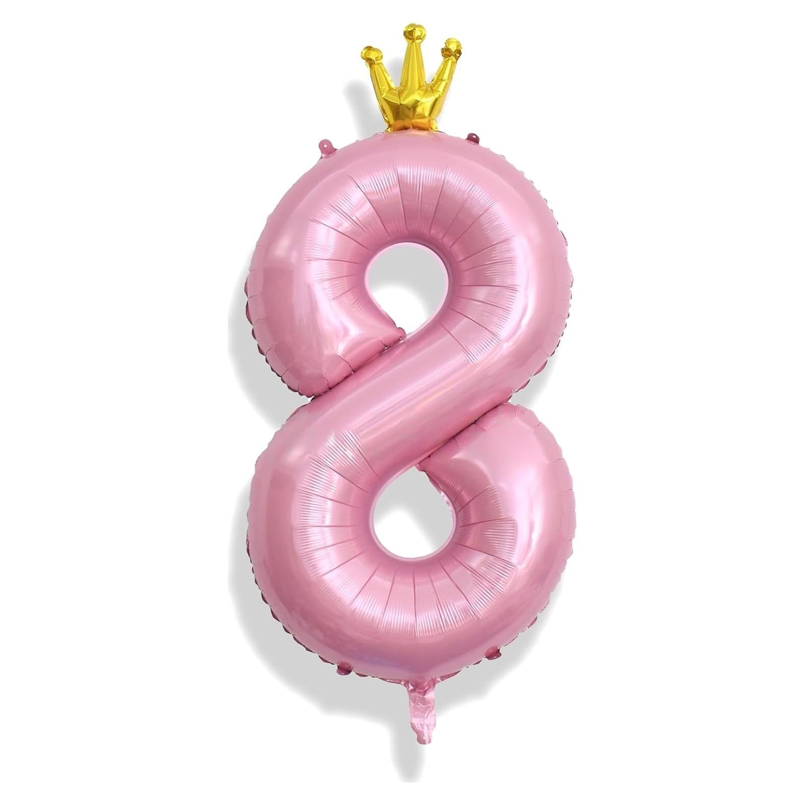 Globo de Número 8 Rosa Perla 101,6 cm para Cumpleaños