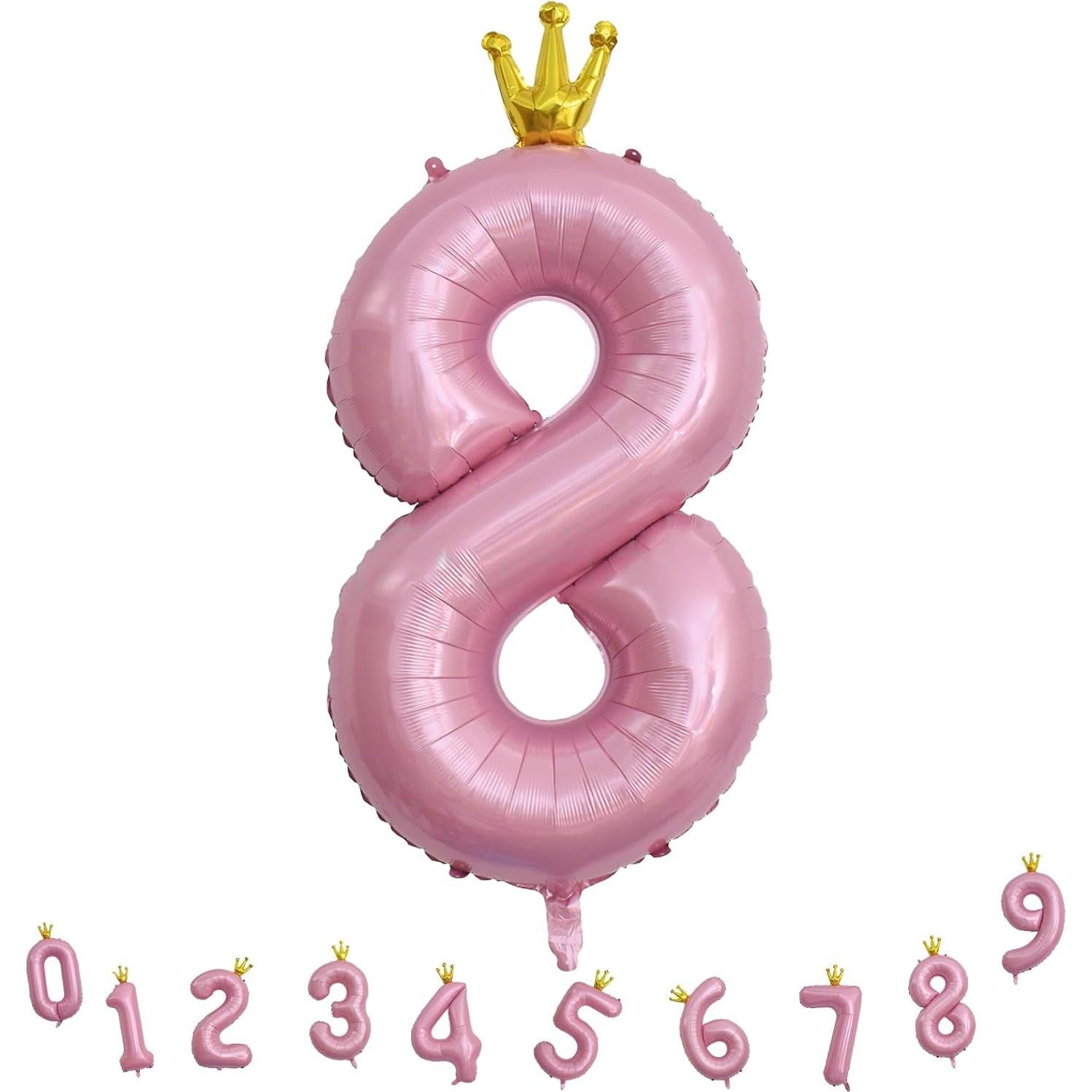 Globo de Número 8 Rosa Perla 101,6 cm para Cumpleaños