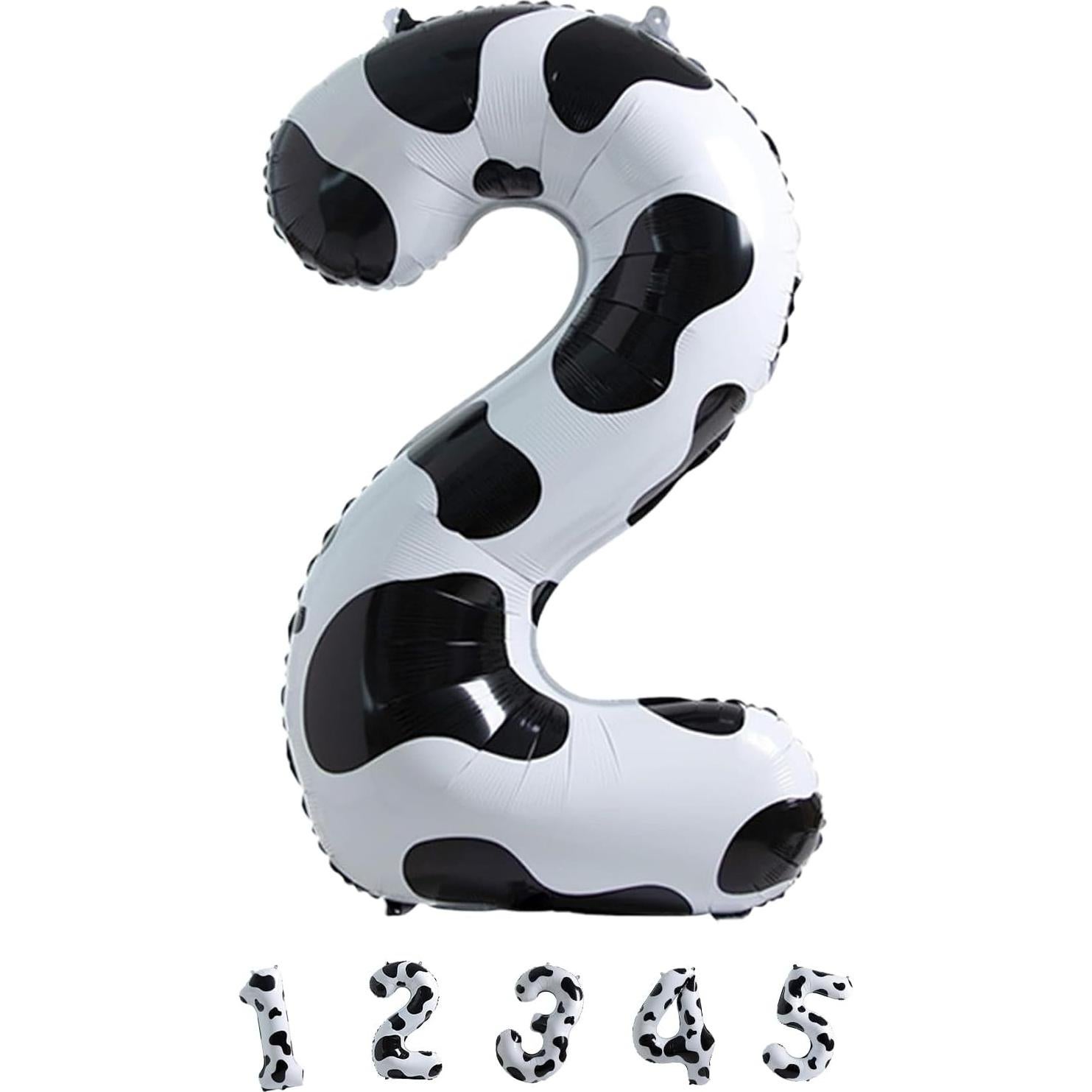 Globo Número 2 Gigante Estampado de Vaca 101,6 cm