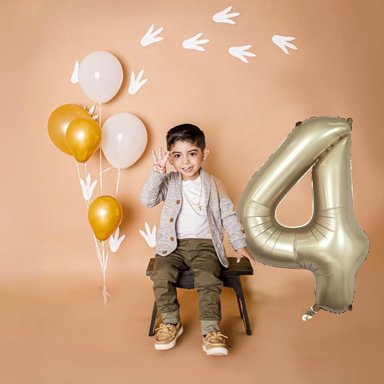 Globo de Número 4 Dorado Metálico 101,6 cm para Fiestas