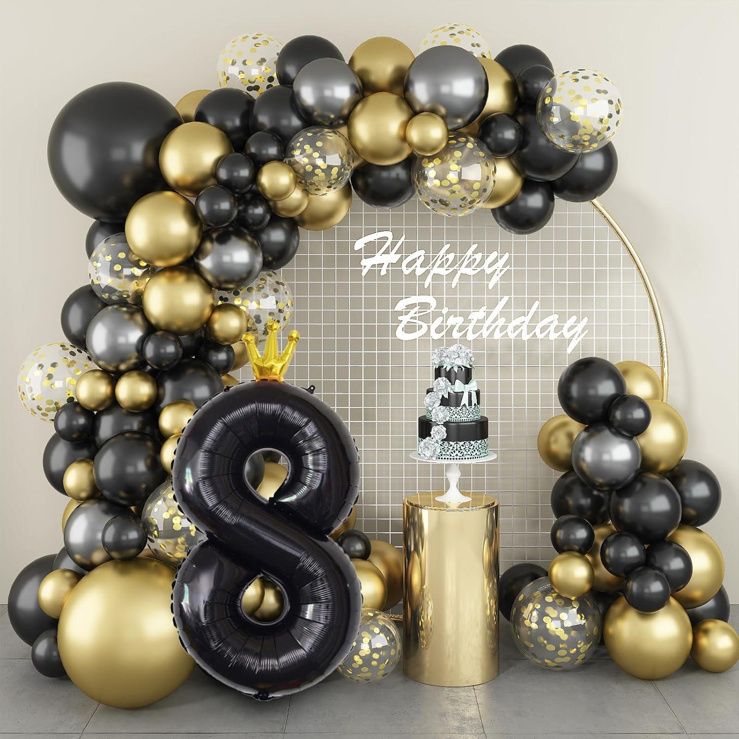 Globo de Número 8 Negro 101,6 cm de Foil para Fiesta