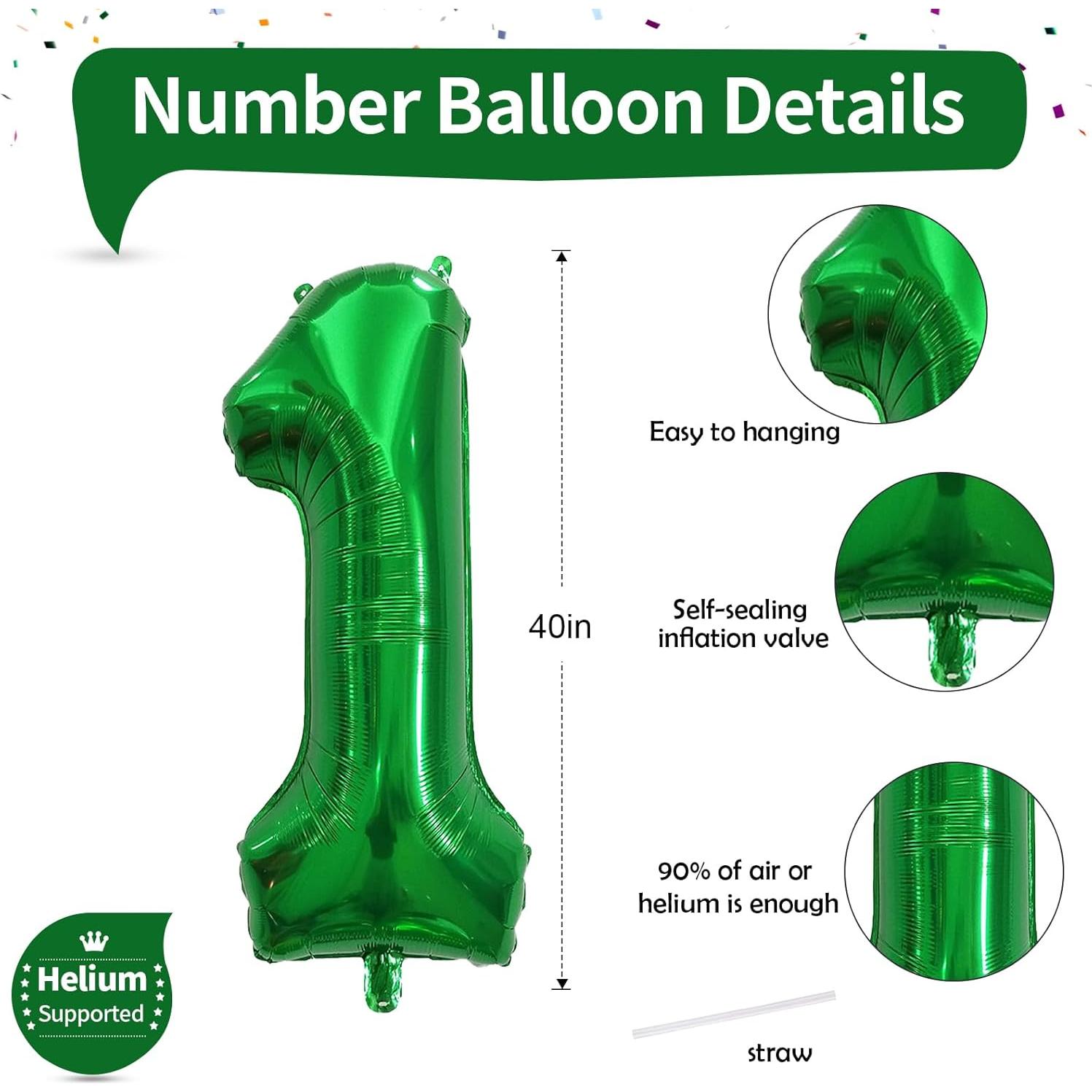 Globo Número 1 Verde Oscuro 101,6 cm para Fiestas