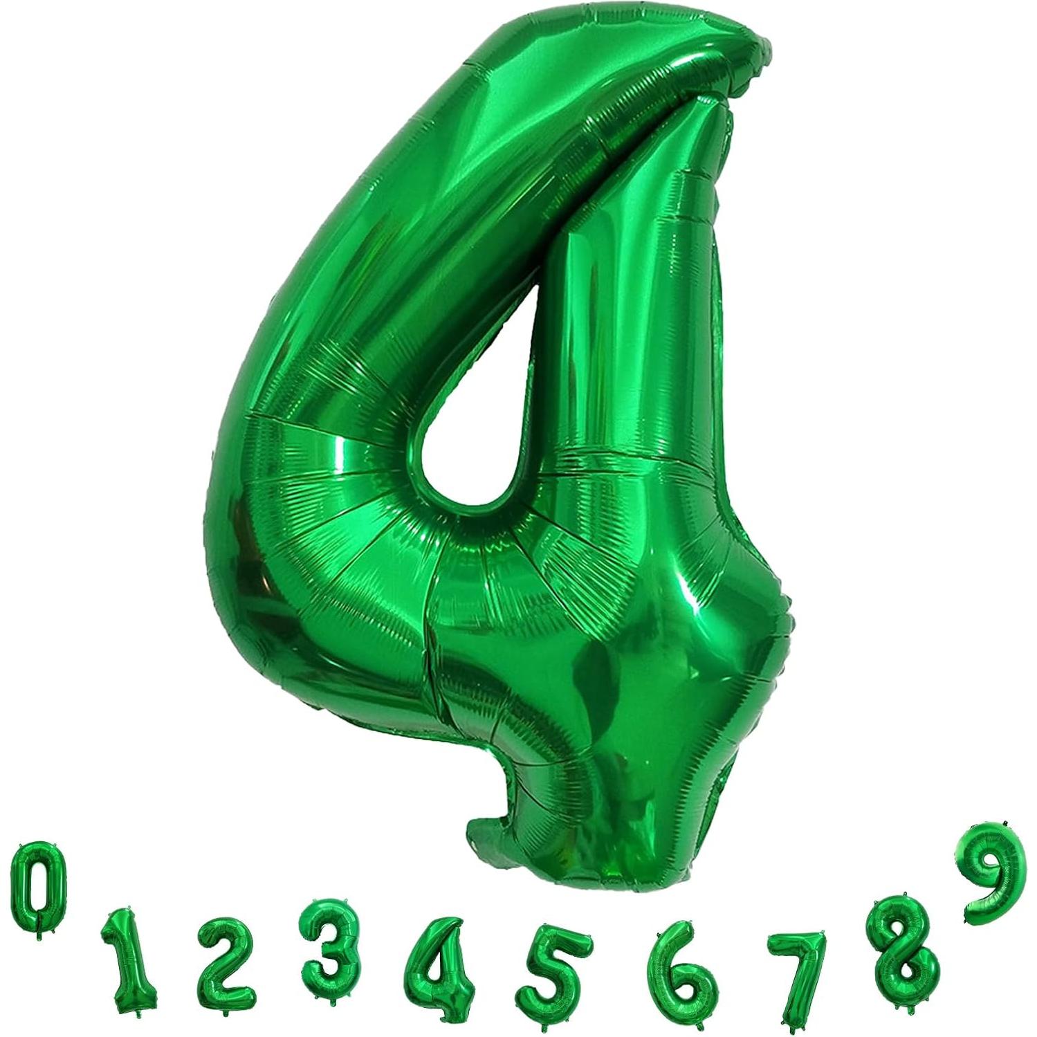 Globo de Número 4 Verde Oscuro 101,6 cm para Fiestas