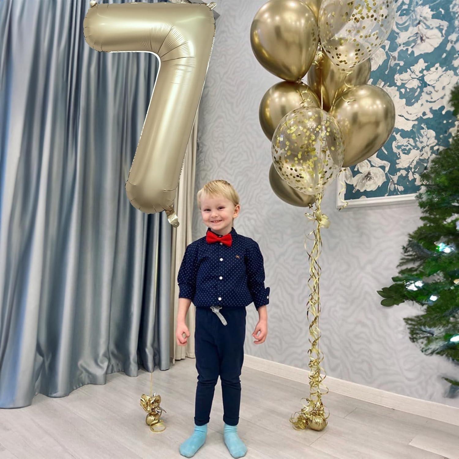 Globo de Número 7 Isndare 101,6 cm Oro Metálico para Fiestas