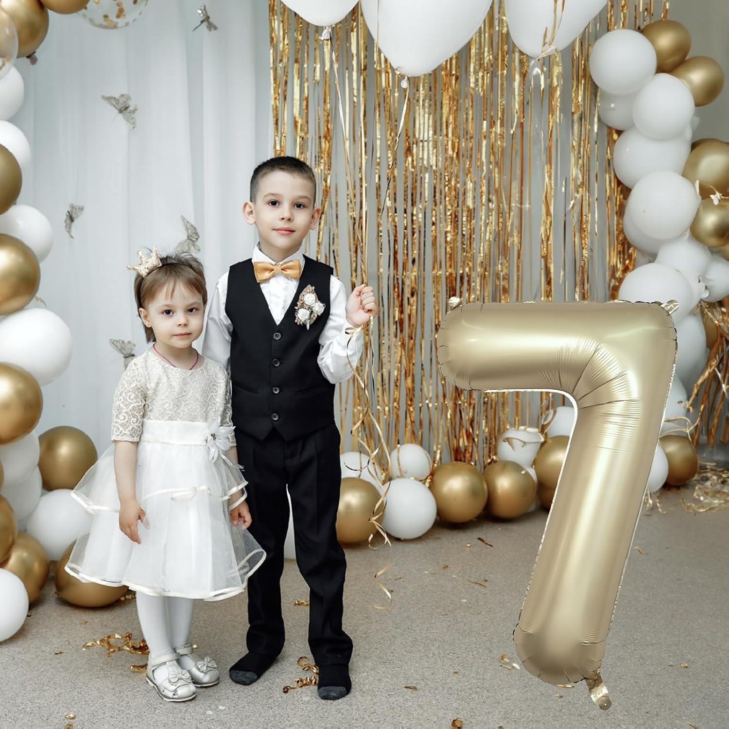 Globo de Número 7 Isndare 101,6 cm Oro Metálico para Fiestas