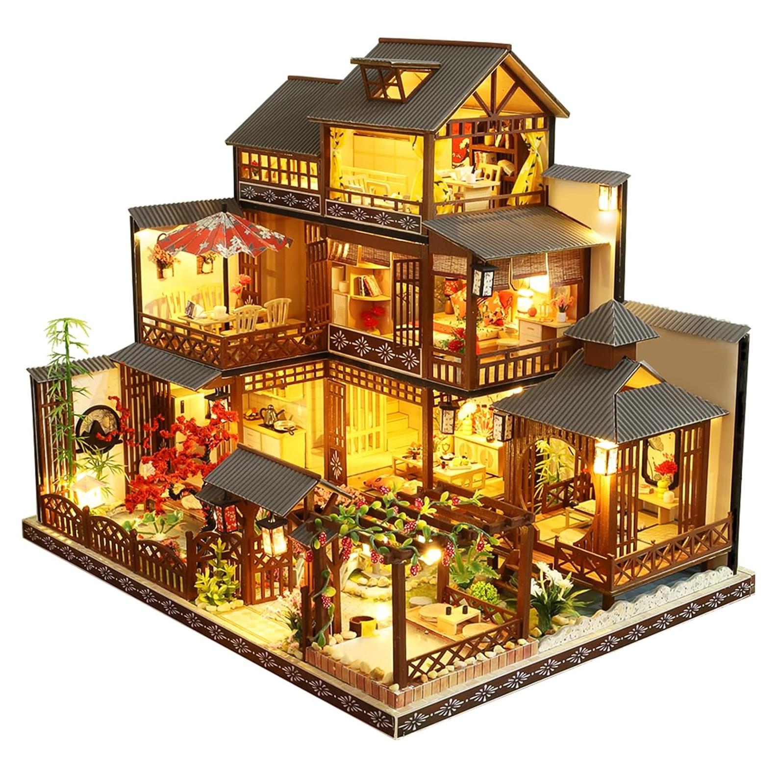 Casa de Muñecas Miniatura Spilay Patio Japonés con LED