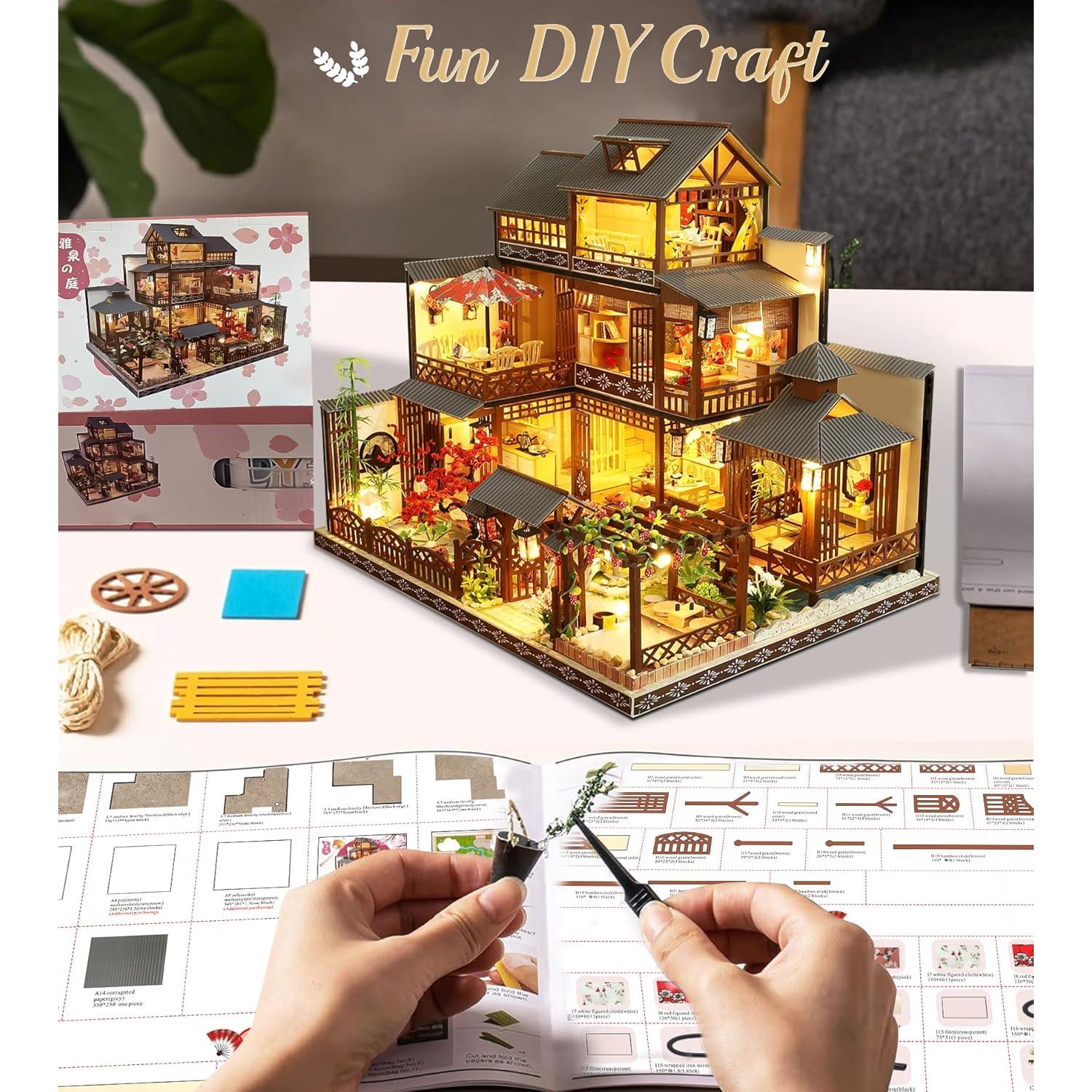 Casa de Muñecas Miniatura Spilay Patio Japonés con LED