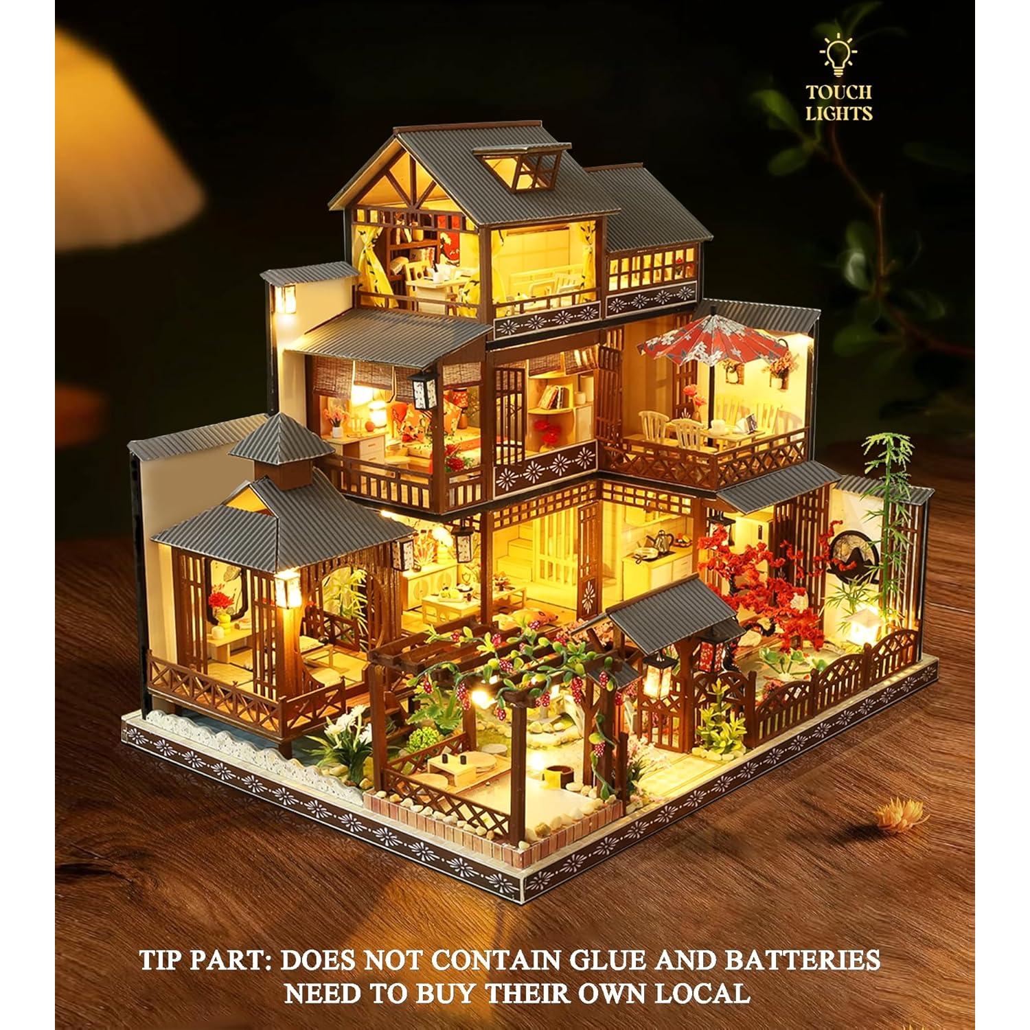 Casa de Muñecas Miniatura Spilay Patio Japonés con LED