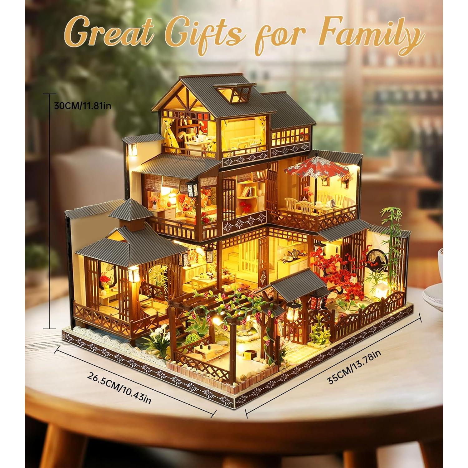 Casa de Muñecas Miniatura Spilay Patio Japonés con LED