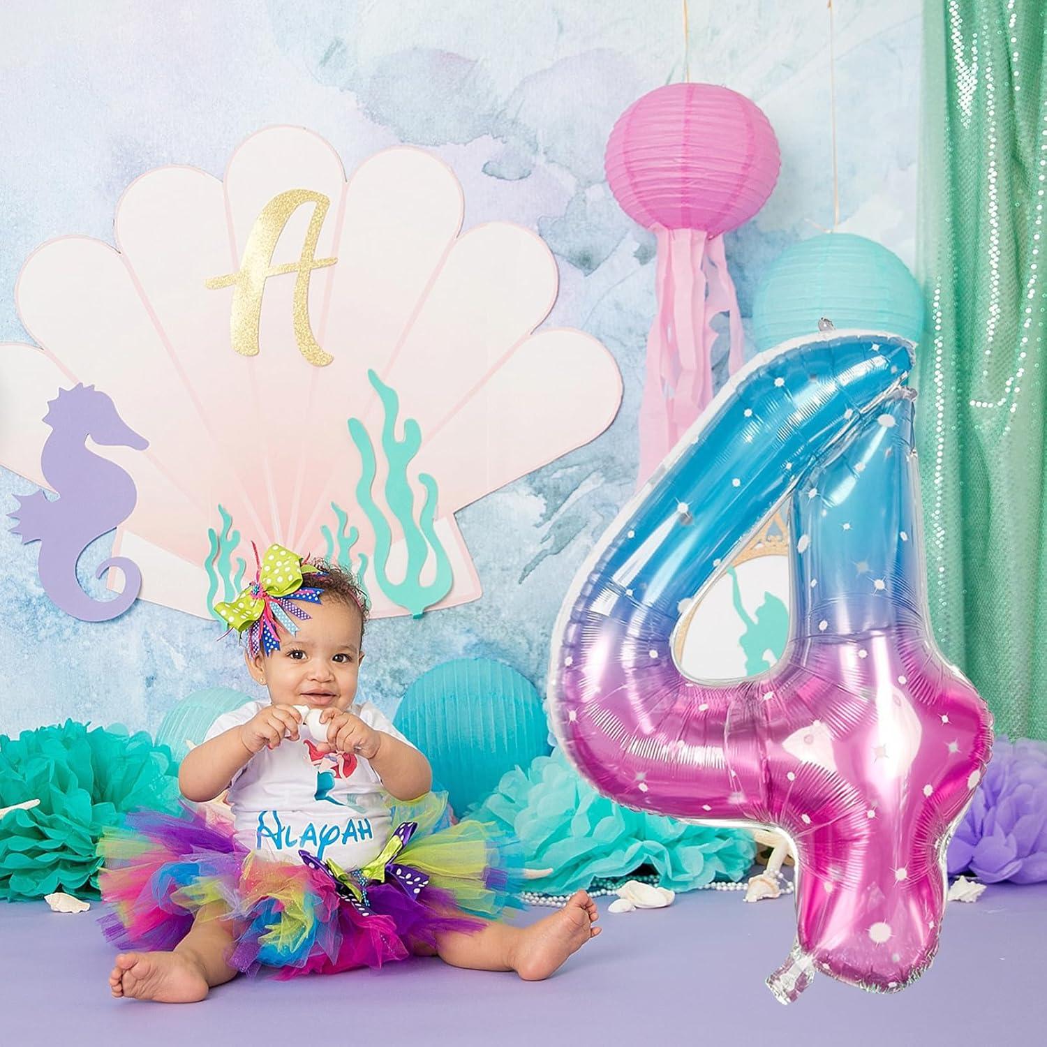 Globo de Número 4 Morado Teal 101,6 cm de Mylar para Fiestas