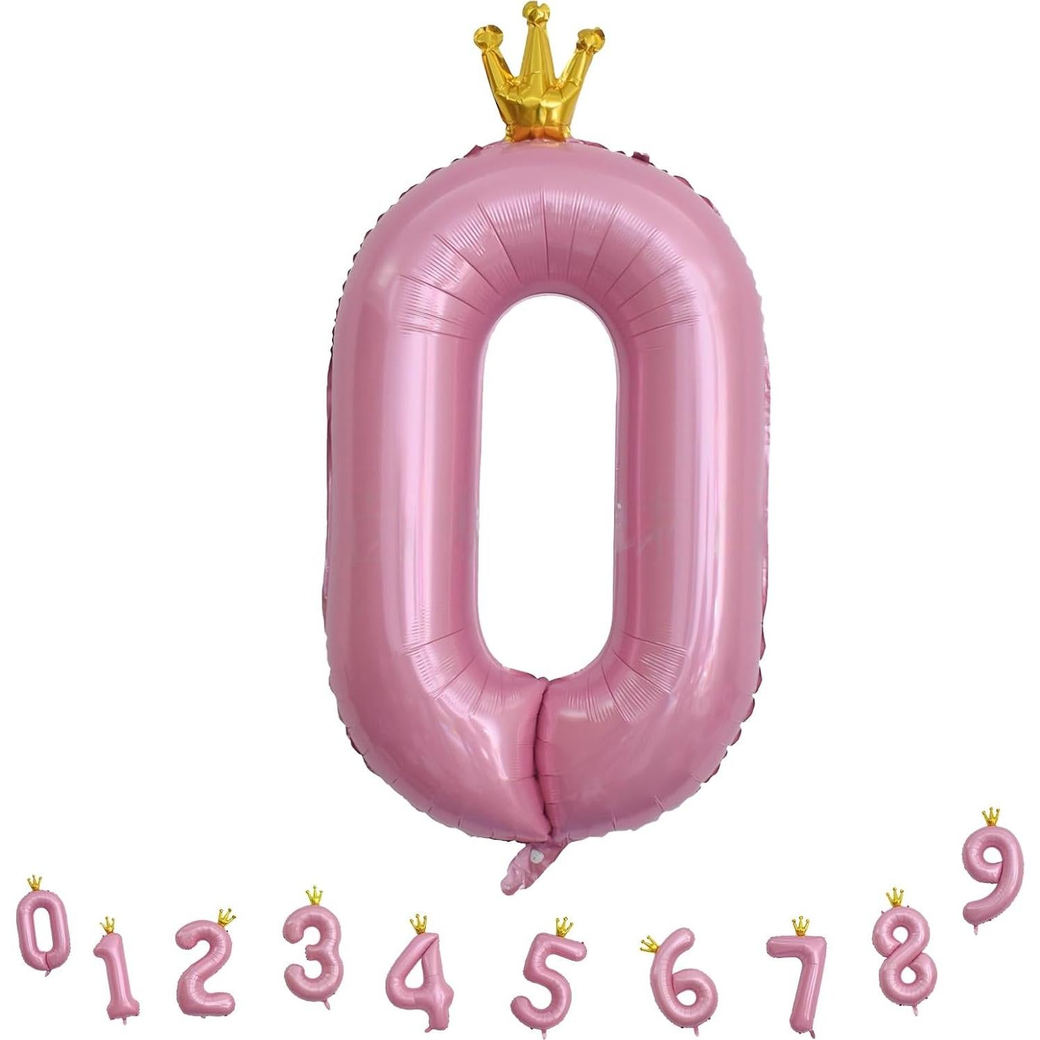 Globo de Número 0 Rosa Claro 101.6 cm para Fiesta