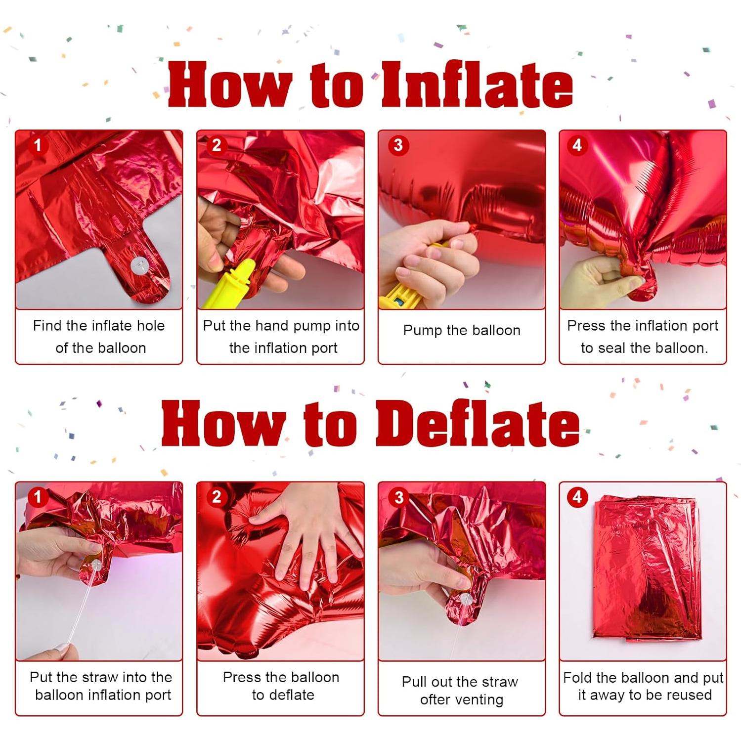 Globo de Número 4 Rojo 101,6 cm Autoinflable para Fiestas