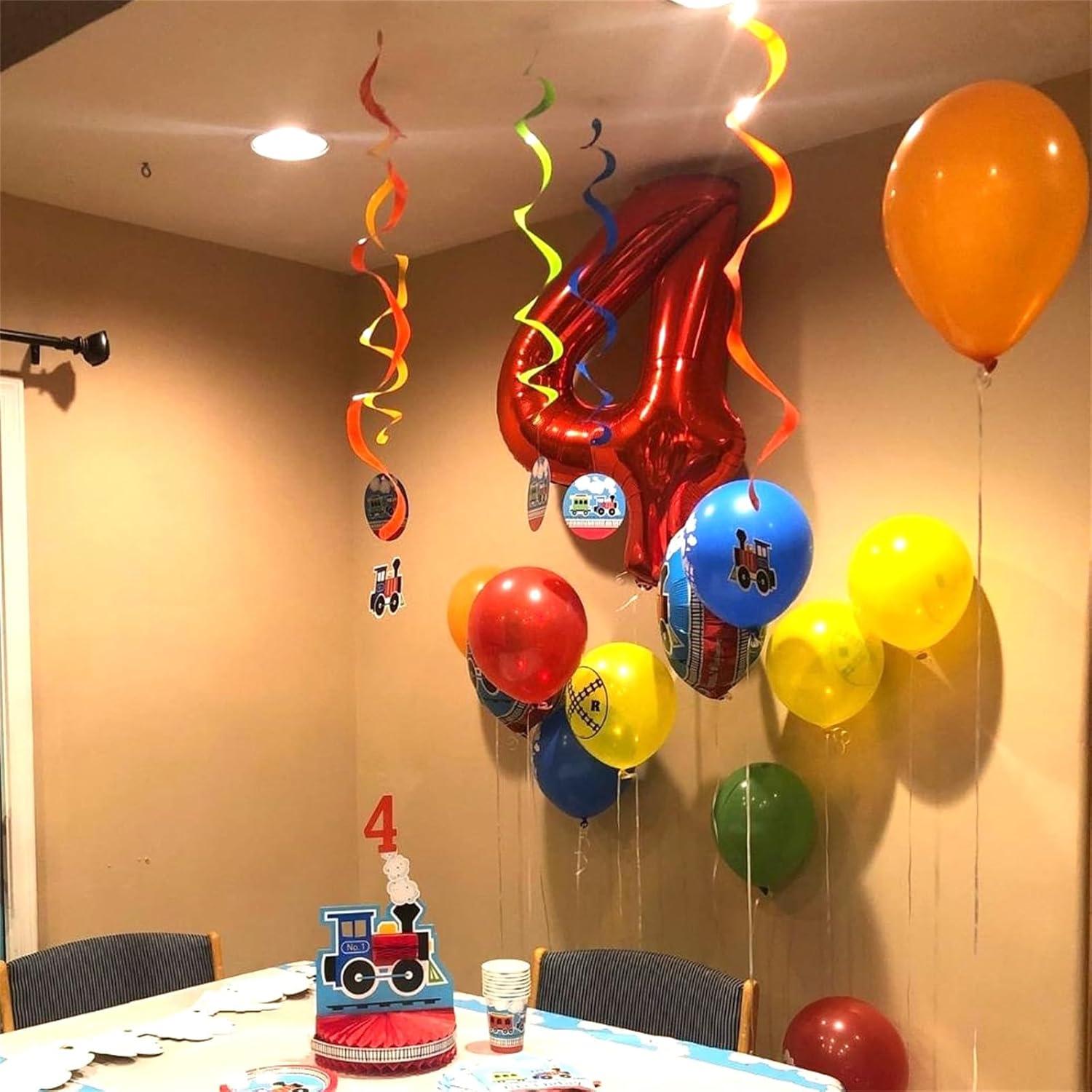 Globo de Número 4 Rojo 101,6 cm Autoinflable para Fiestas