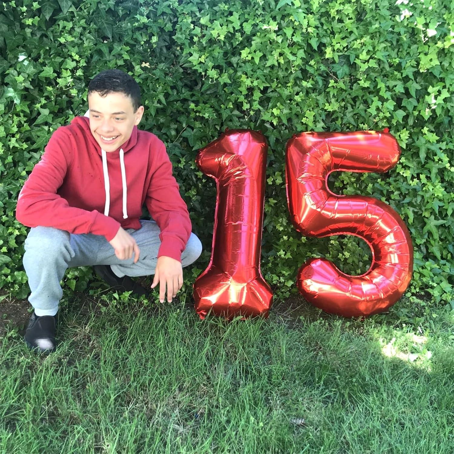 Globo de Número 4 Rojo 101,6 cm Autoinflable para Fiestas