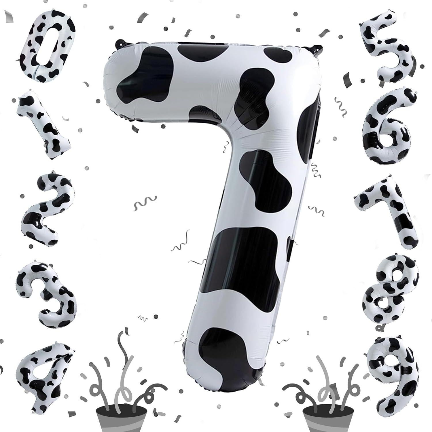 Globo Número 7 Gigante Isndare 101 cm Diseño de Vaca