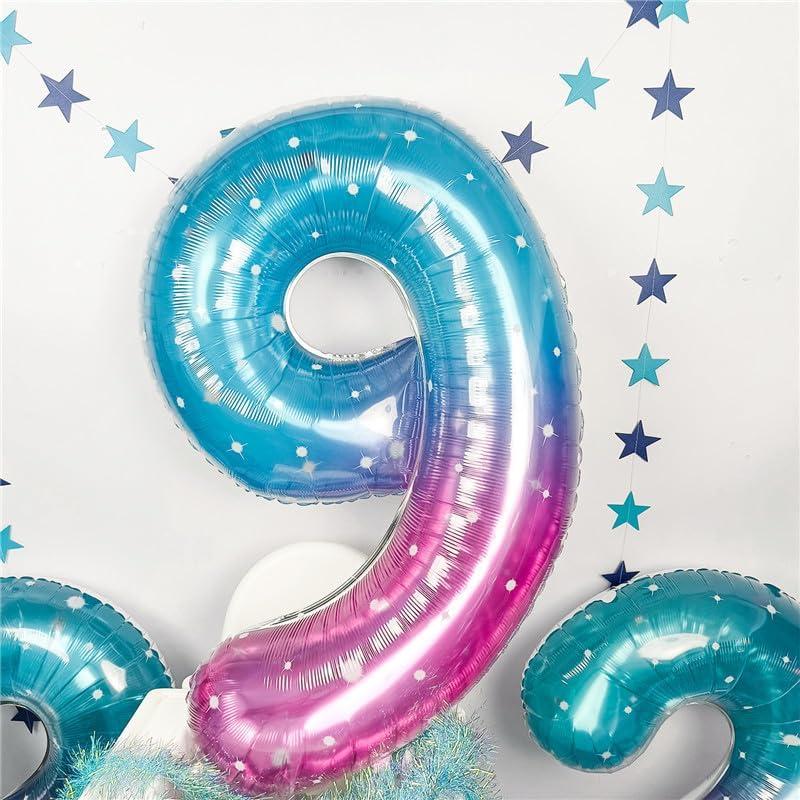 Globo de Número 9 Sirena Estrellada 101,6 cm Foil