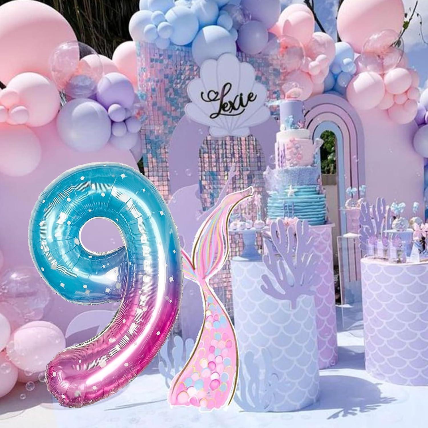 Globo de Número 9 Sirena Estrellada 101,6 cm Foil