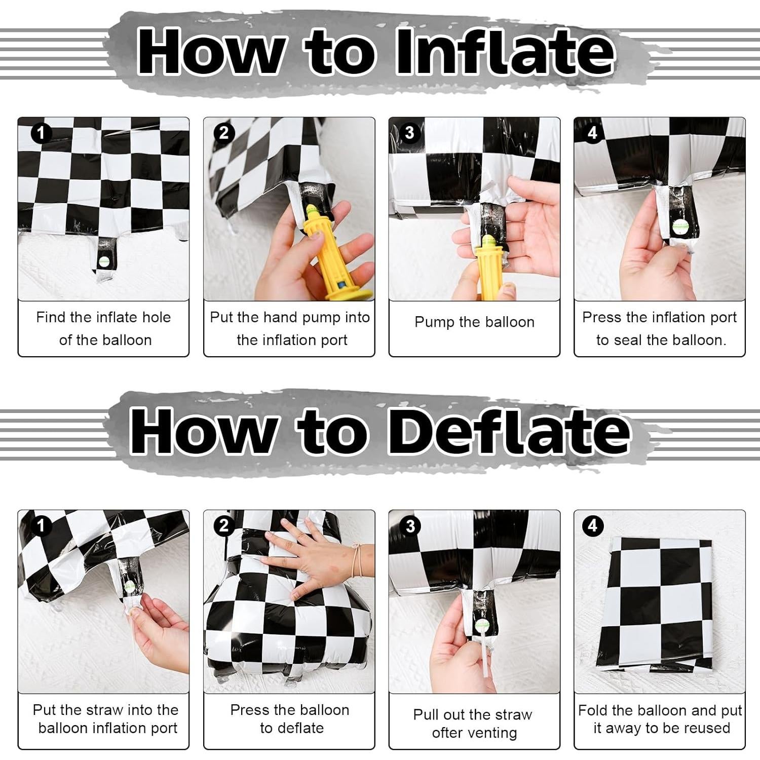 Globo de Número 6 Gigante Isndare 100 cm Rayas Blancas y Negras