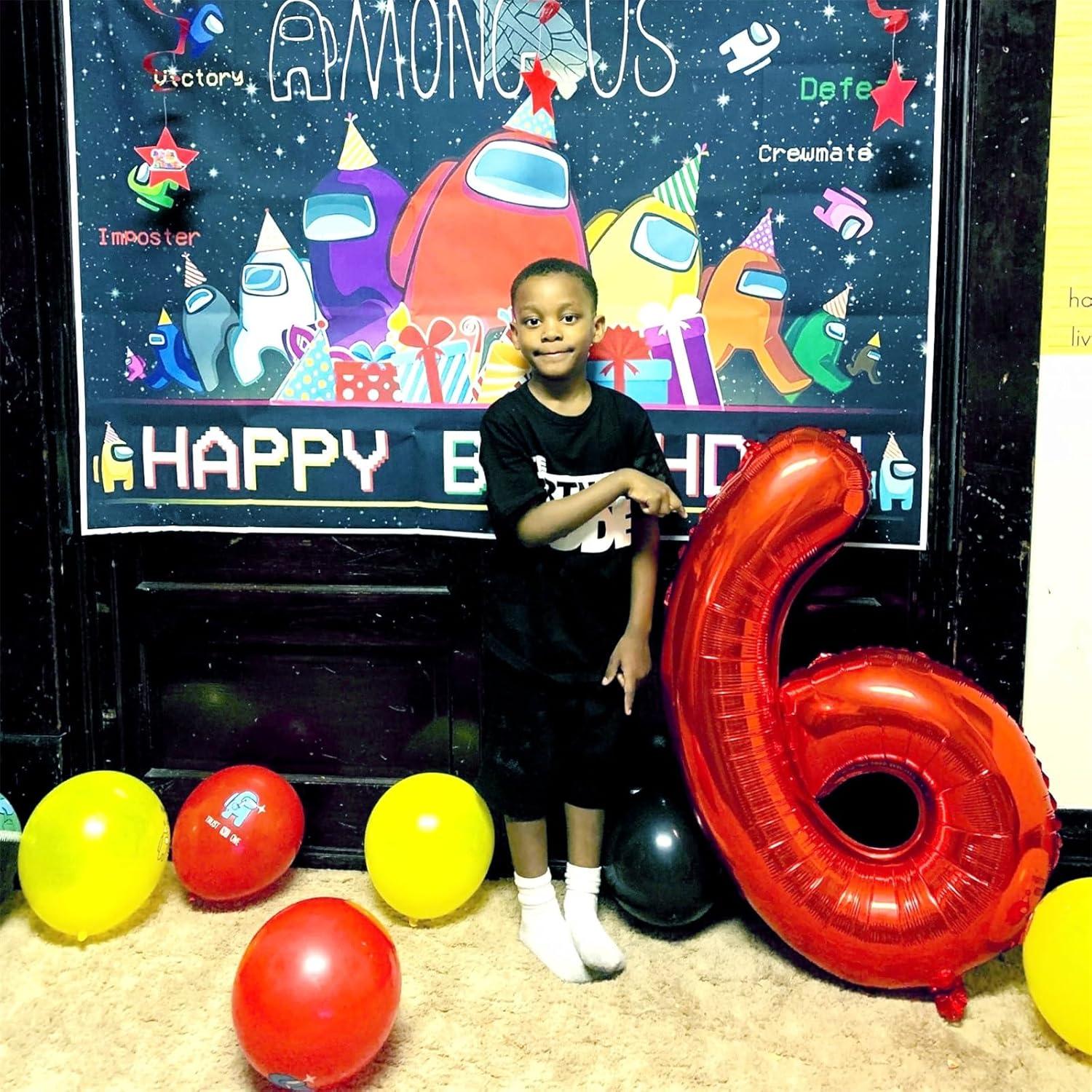 Globo de Número 6 Rojo 101,6 cm Foil Autoinflable