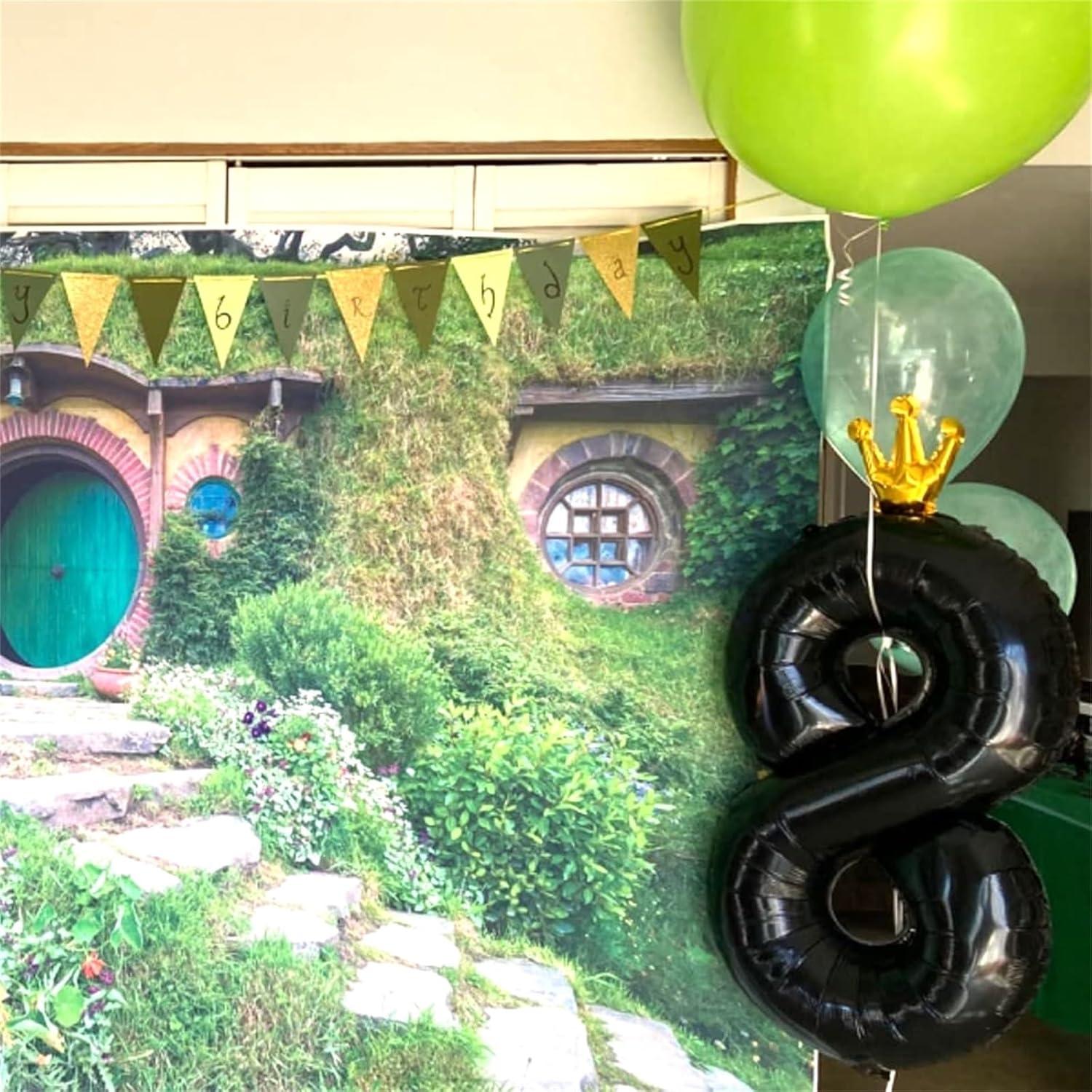 Globo de Número 2 40 cm Negro de Aluminio para Fiestas