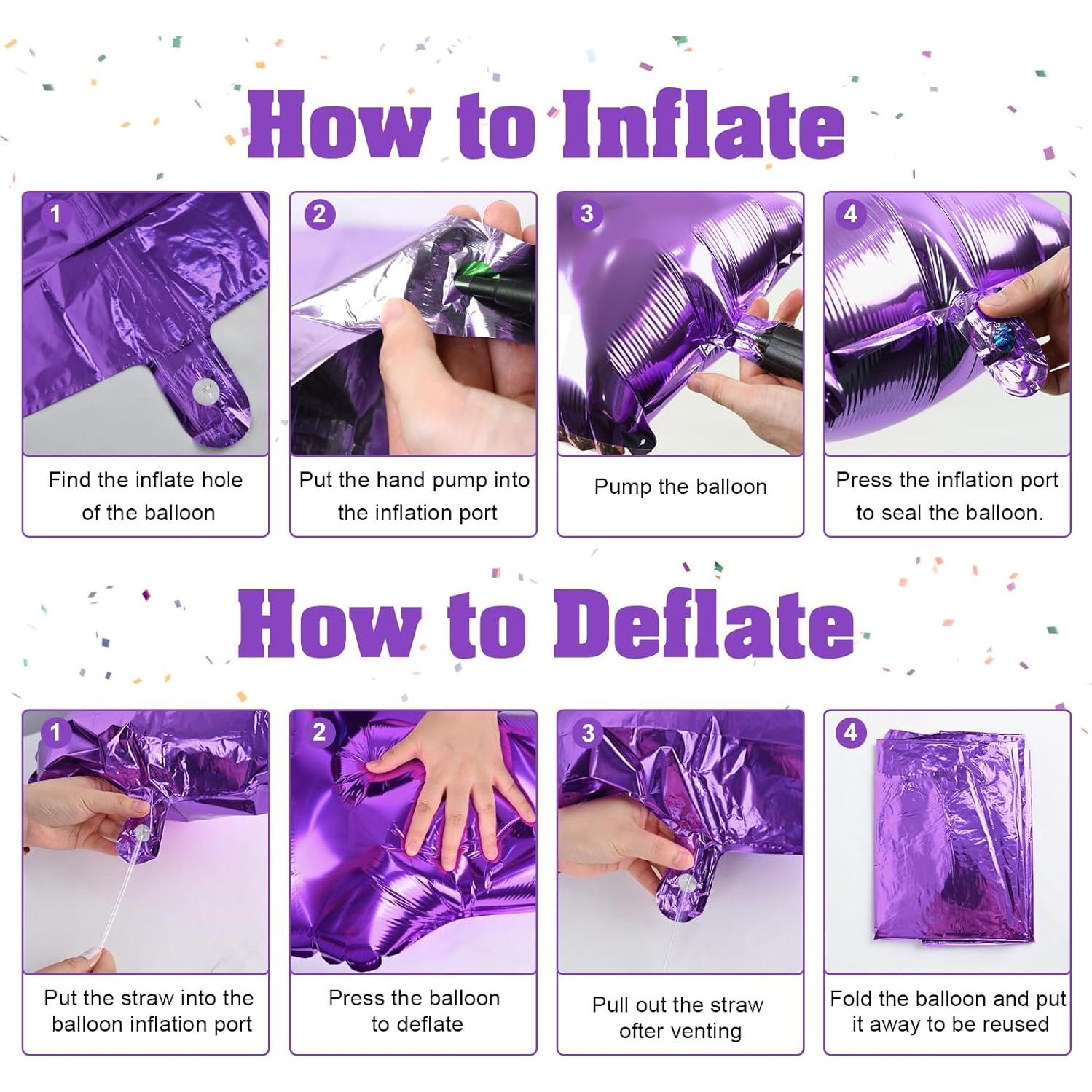 Globo de Número 0 Morado 101,6 cm Autoinflable para Fiestas