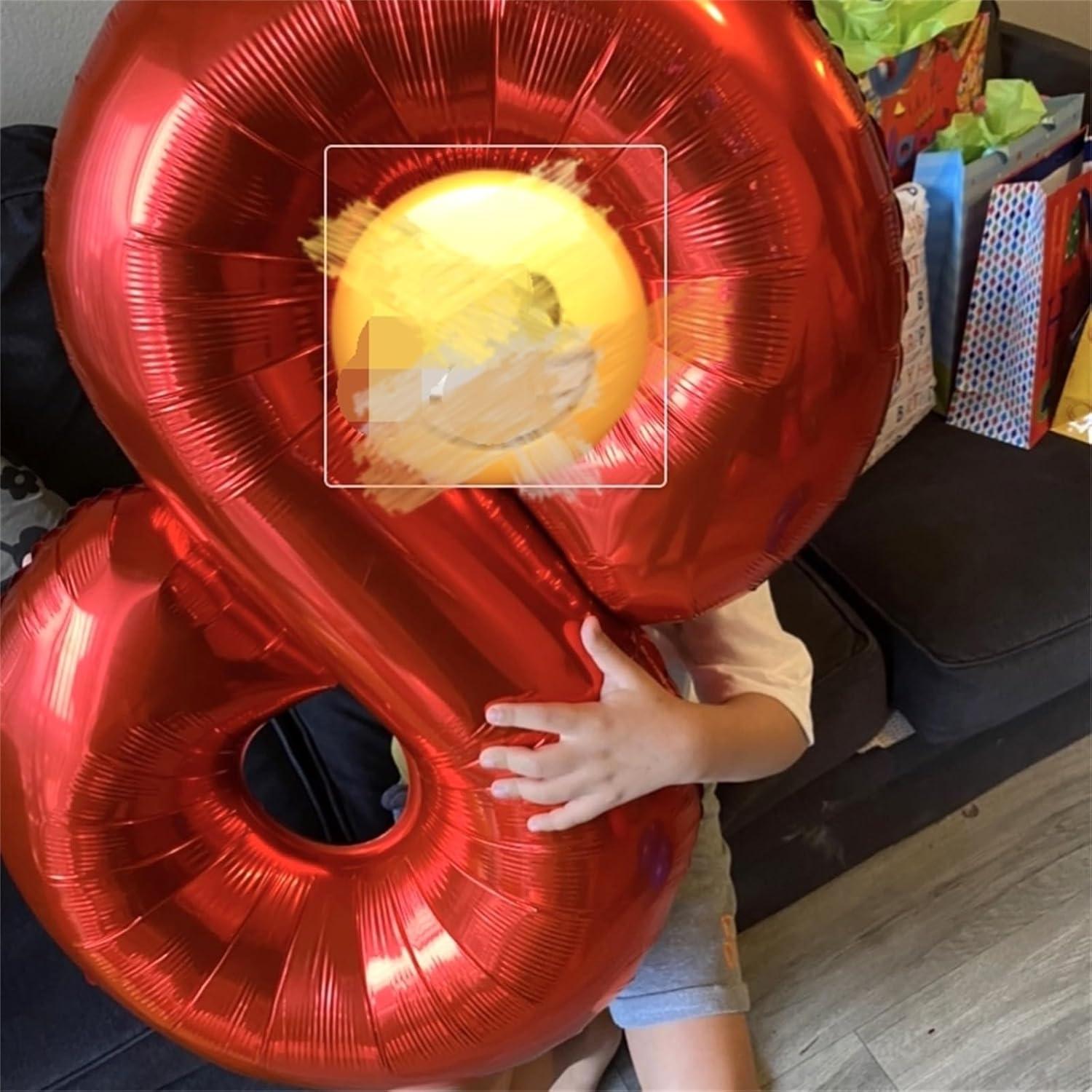 Globo Número 8 Rojo 101,6 cm Autoinflable para Fiestas