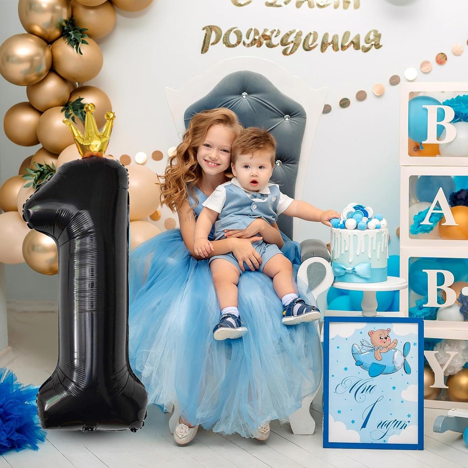 Globo Número 9 Negro de 101,6 cm para Fiestas de Cumpleaños