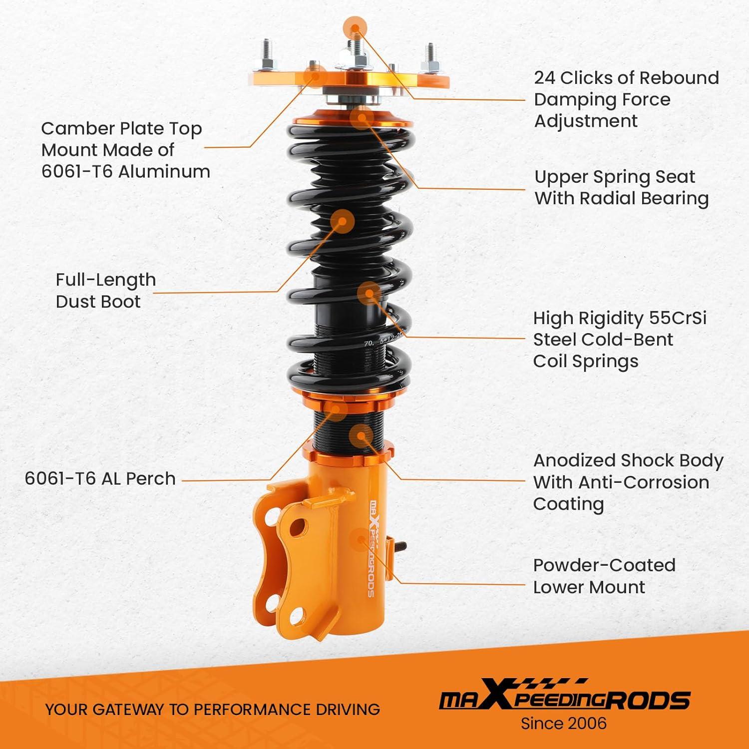 Amortiguadores Ajustables maXpeedingrods para Mitsubishi Lancer 2002-2006