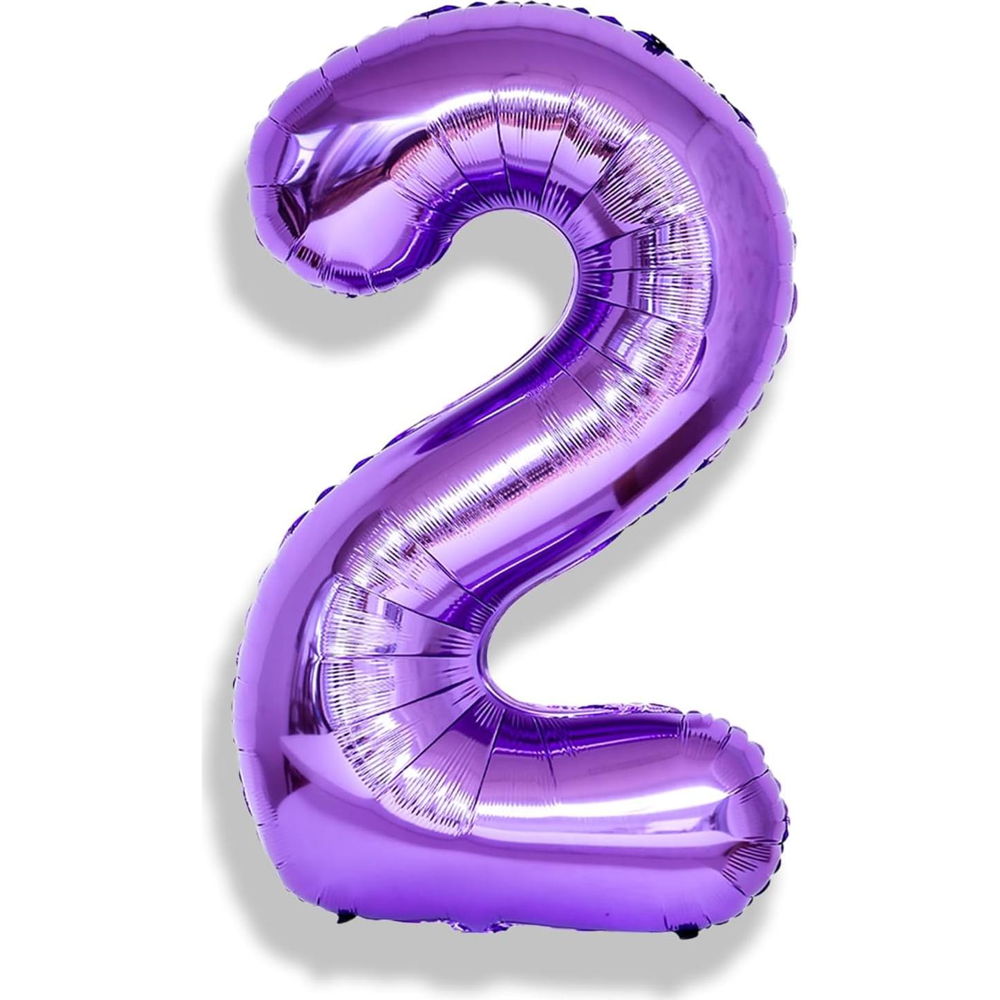 Globo de Número 2 Morado 101,6 cm para Cumpleaños