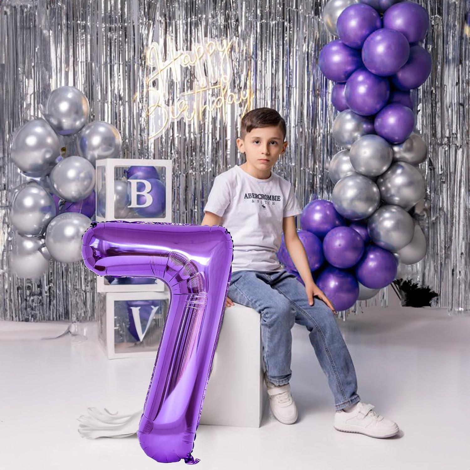 Globo de Número 9 Púrpura 101,6 cm Autoinflable para Fiestas