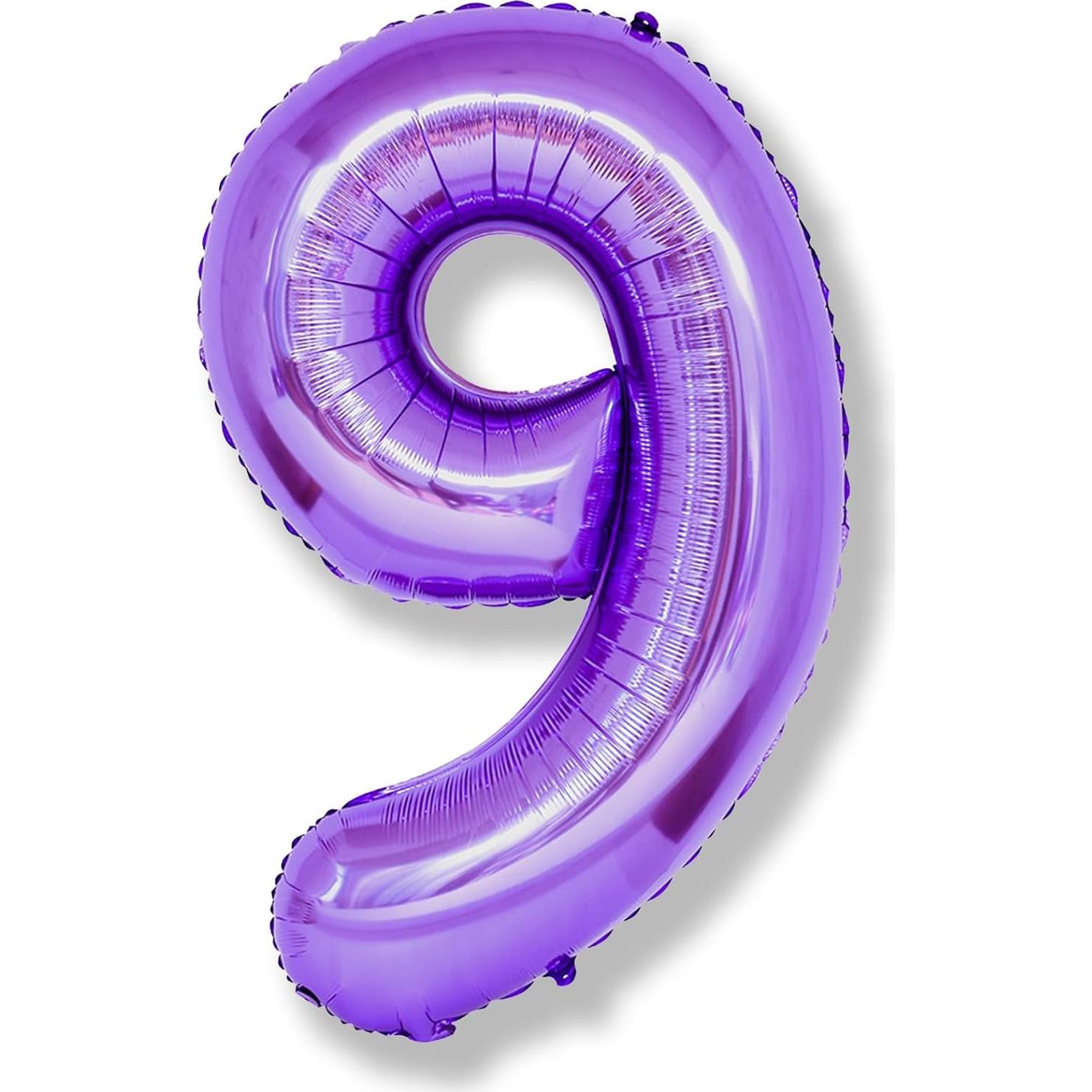 Globo de Número 9 Púrpura 101,6 cm Autoinflable para Fiestas