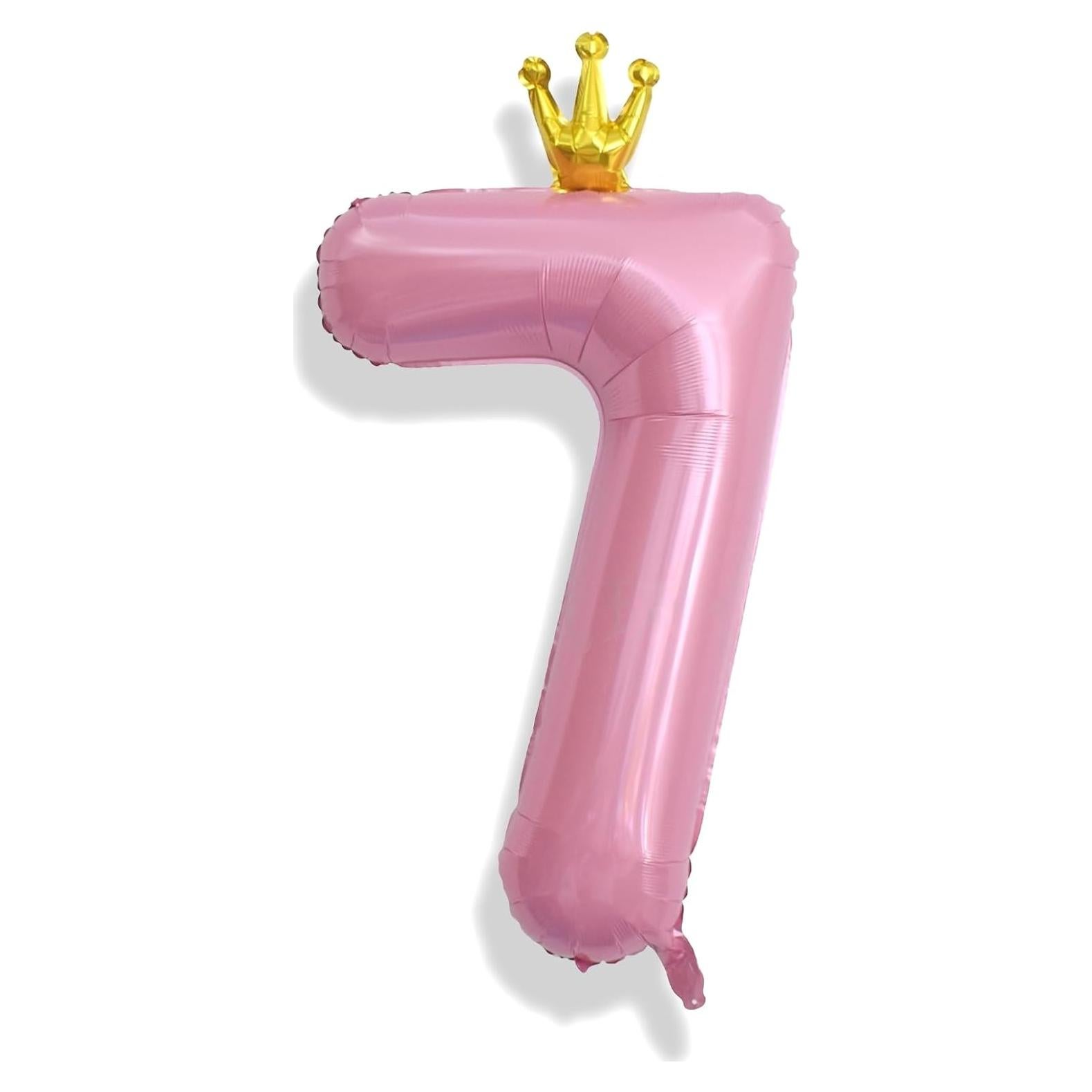 Globo de Número 7 Rosa Pastel 101,6 cm para Cumpleaños