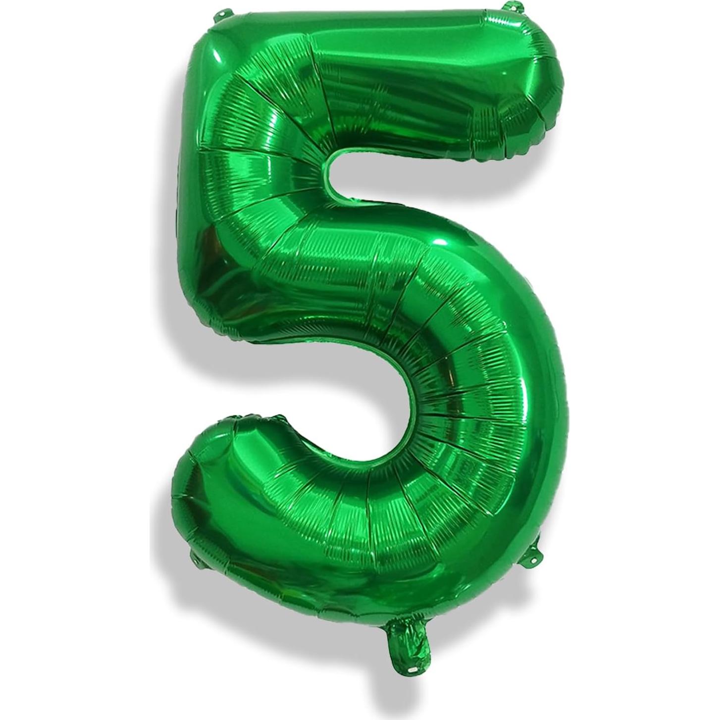 Globo Número 5 Verde Oscuro 101,6 cm Aluminio Autoinflable