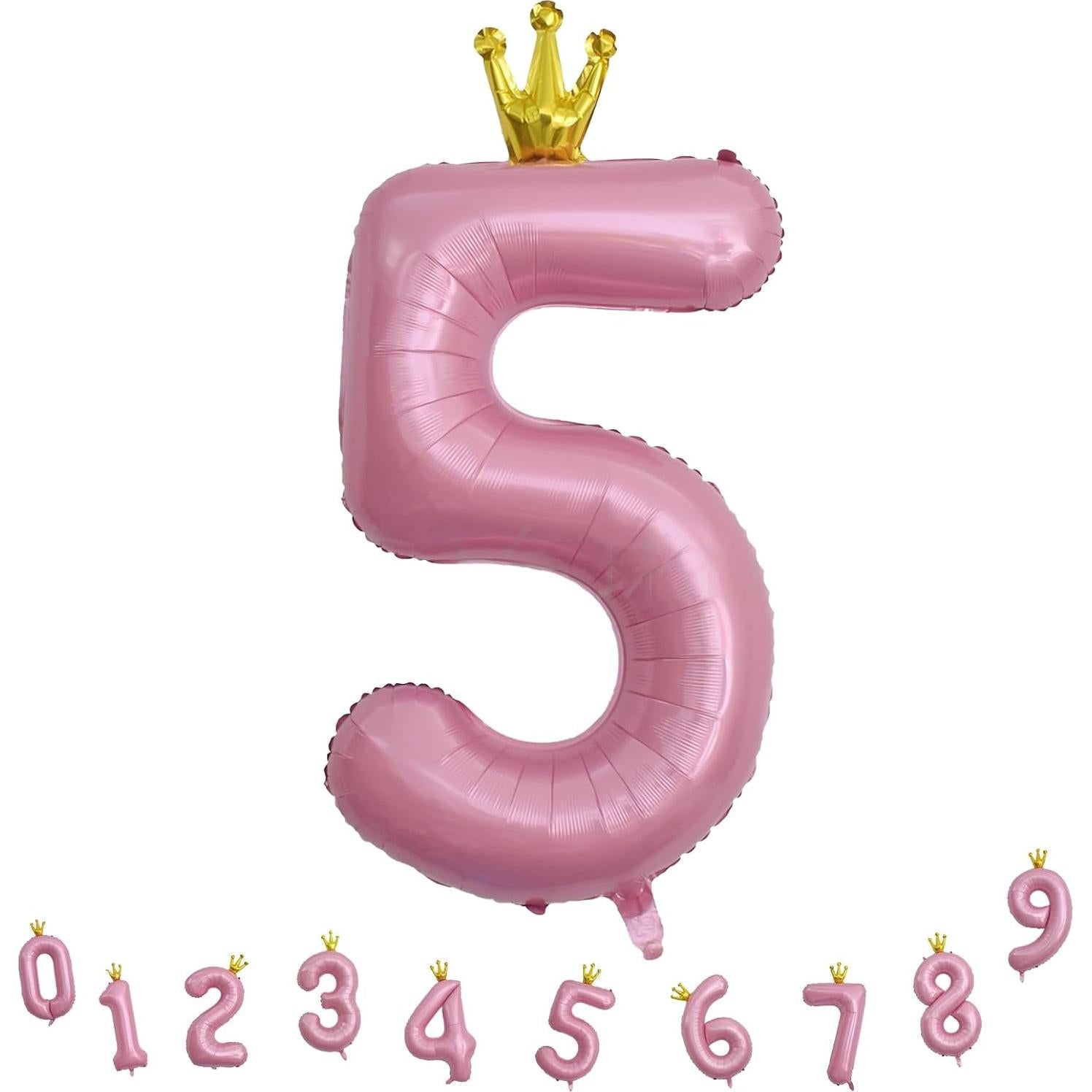 Globo de Número 5 Rosa Pastel 101.6 cm Aluminio Fiesta