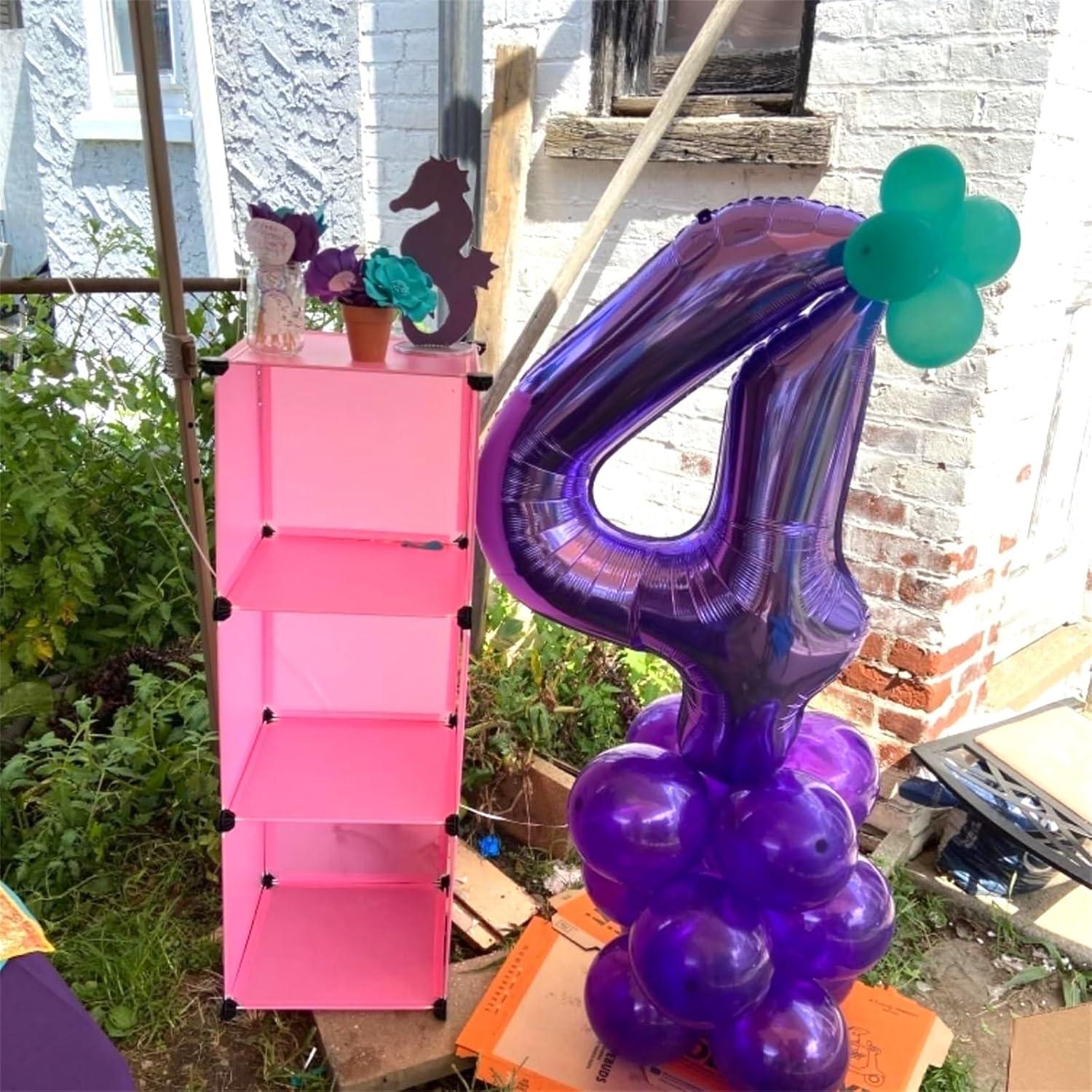 Globo Número 6 Morado 101,6 cm para Cumpleaños Niñas