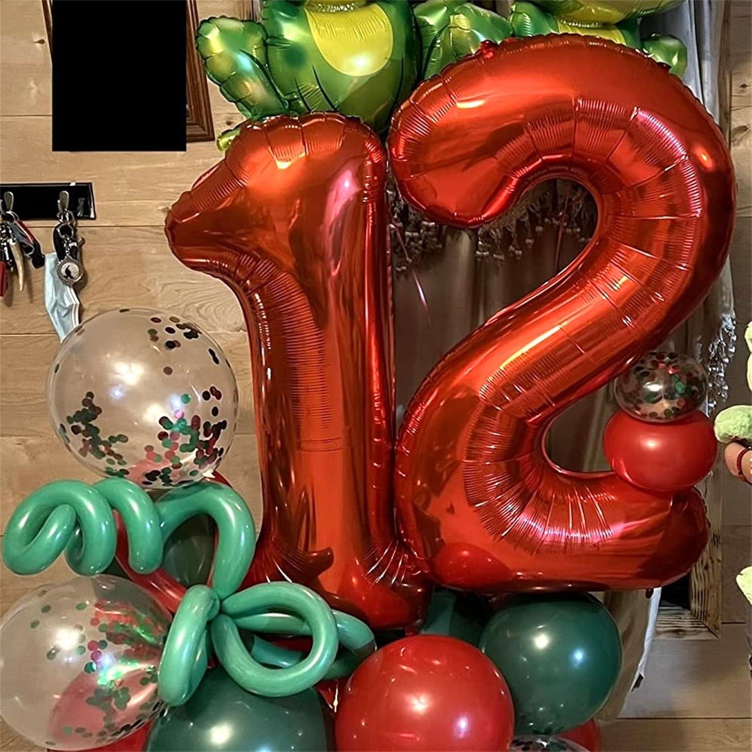 Globo de Número 2 Rojo 101,6 cm para Cumpleaños y Eventos