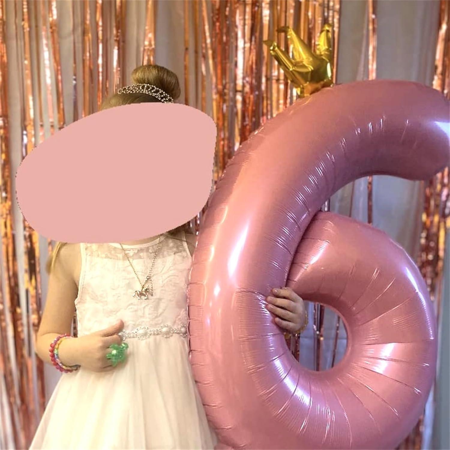 Globo de Número 6 Rosa Claro 101,6 cm para Fiestas