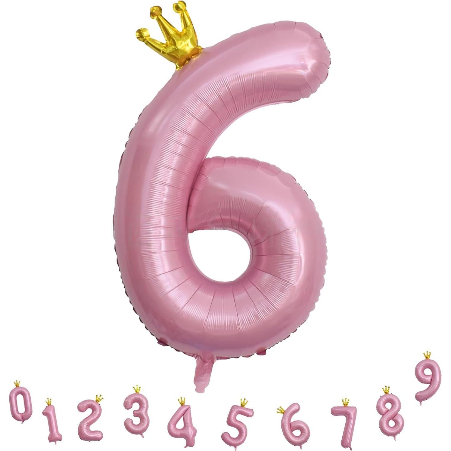 Globo de Número 6 Rosa Claro 101,6 cm para Fiestas