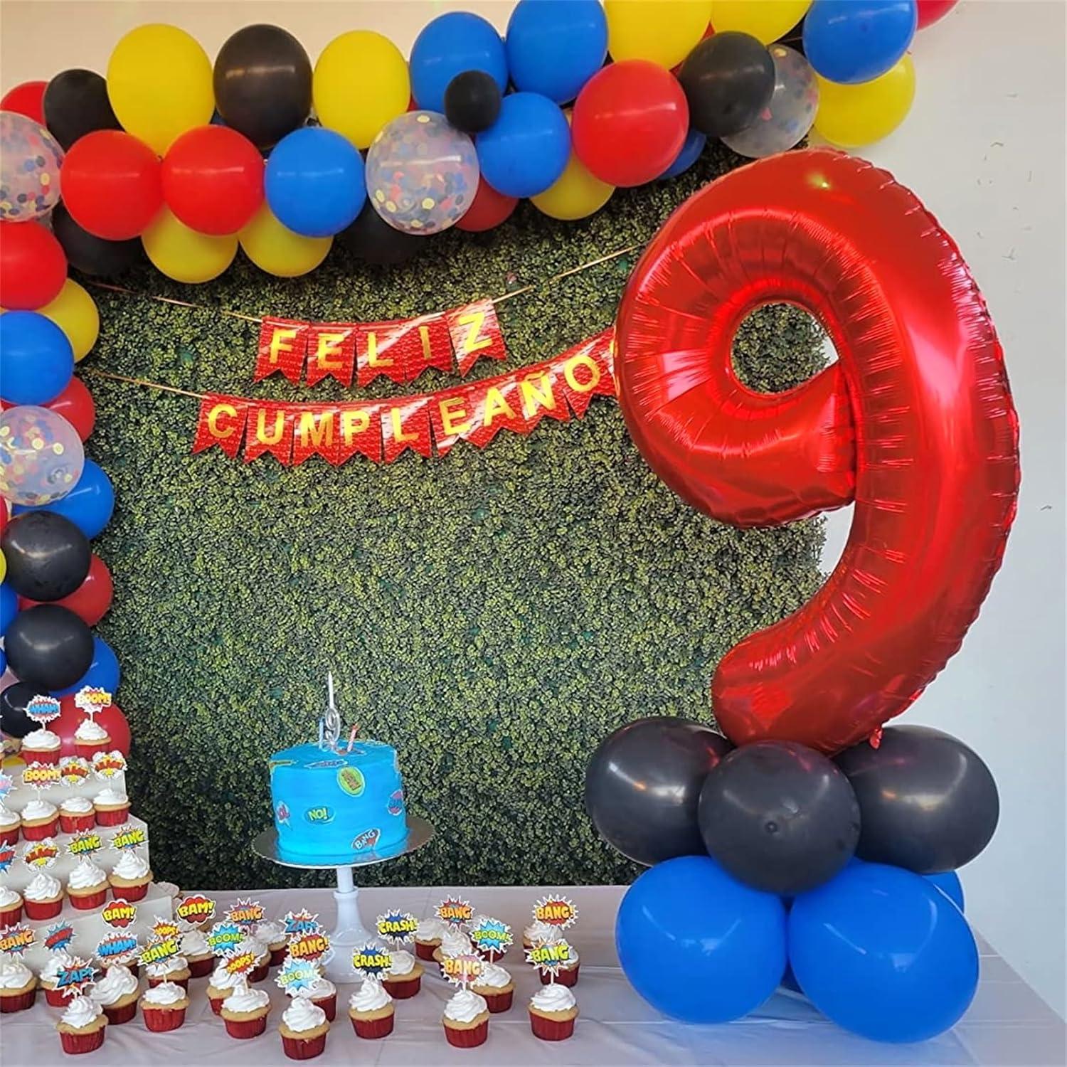 Globo Gigante Número 9 Rojo 101,6 cm para Cumpleaños