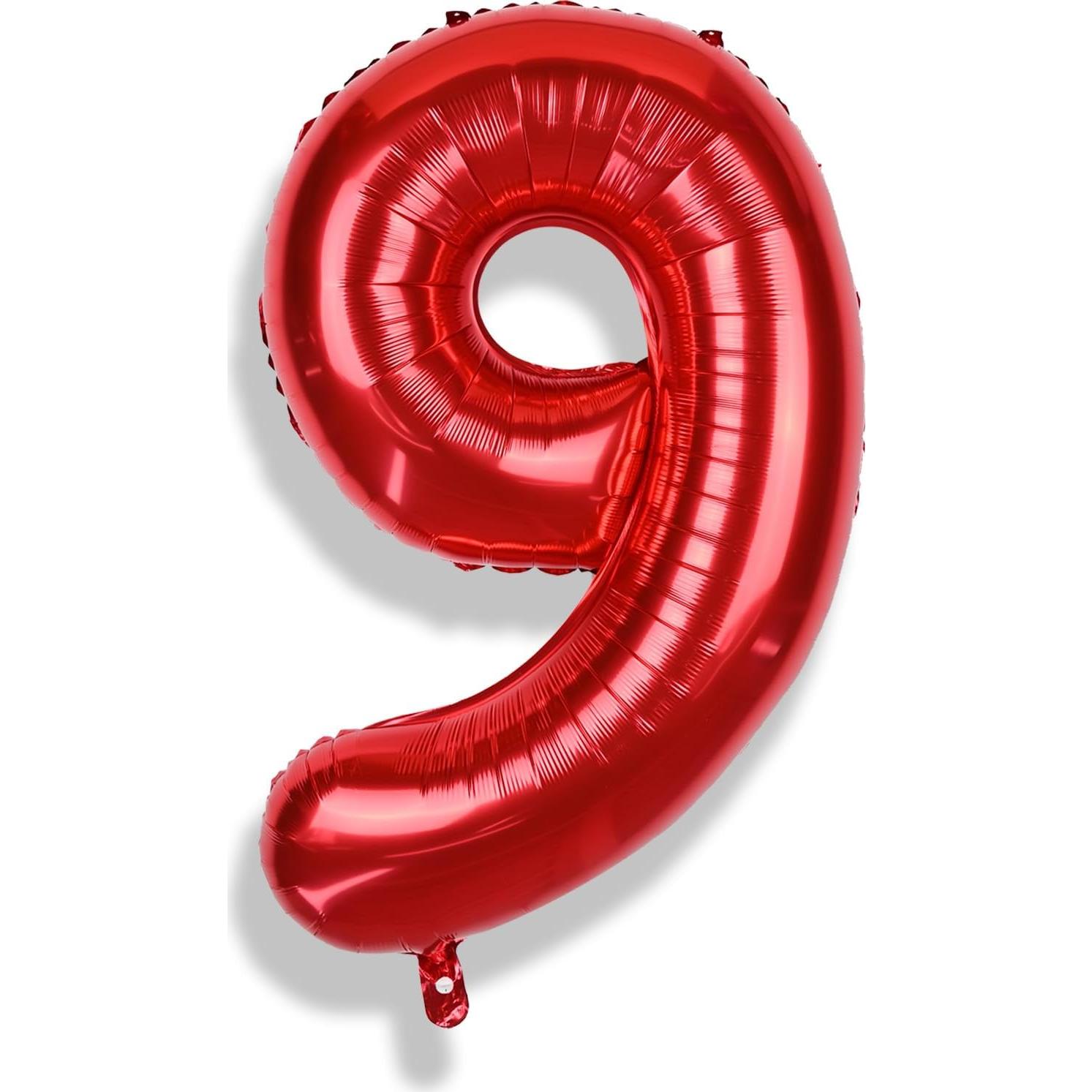 Globo Gigante Número 9 Rojo 101,6 cm para Cumpleaños