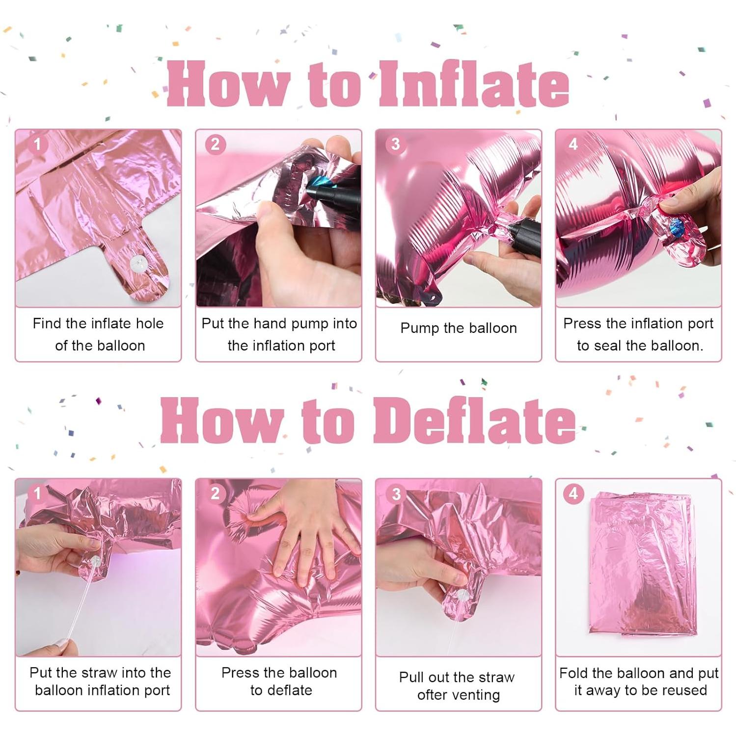 Globo de Número 2 Rosa con Corona 101,6 cm para Cumpleaños